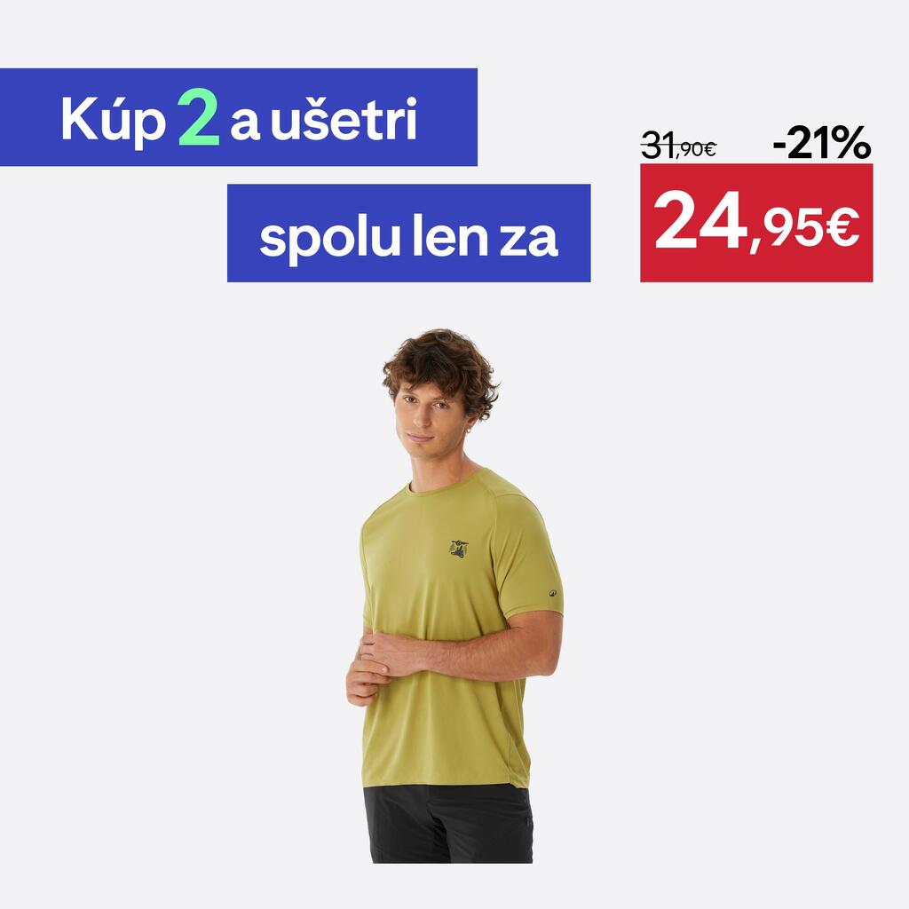 Pánske turistické tričko MH500 krátky rukáv zelené
