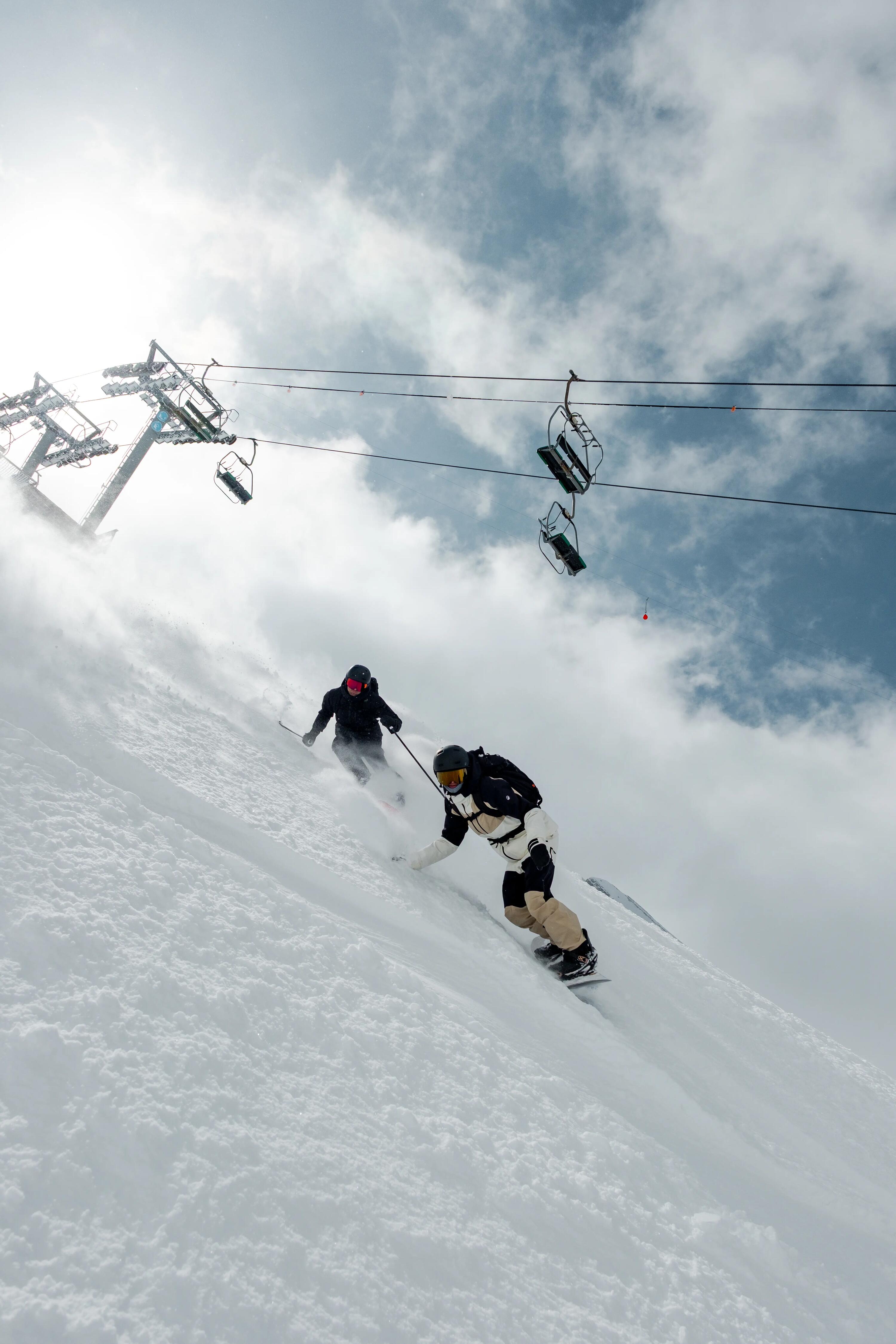 Casaco de Ski e Snowboard Quente e Respirável All Mountain Homem AM 500 Bege 23/27