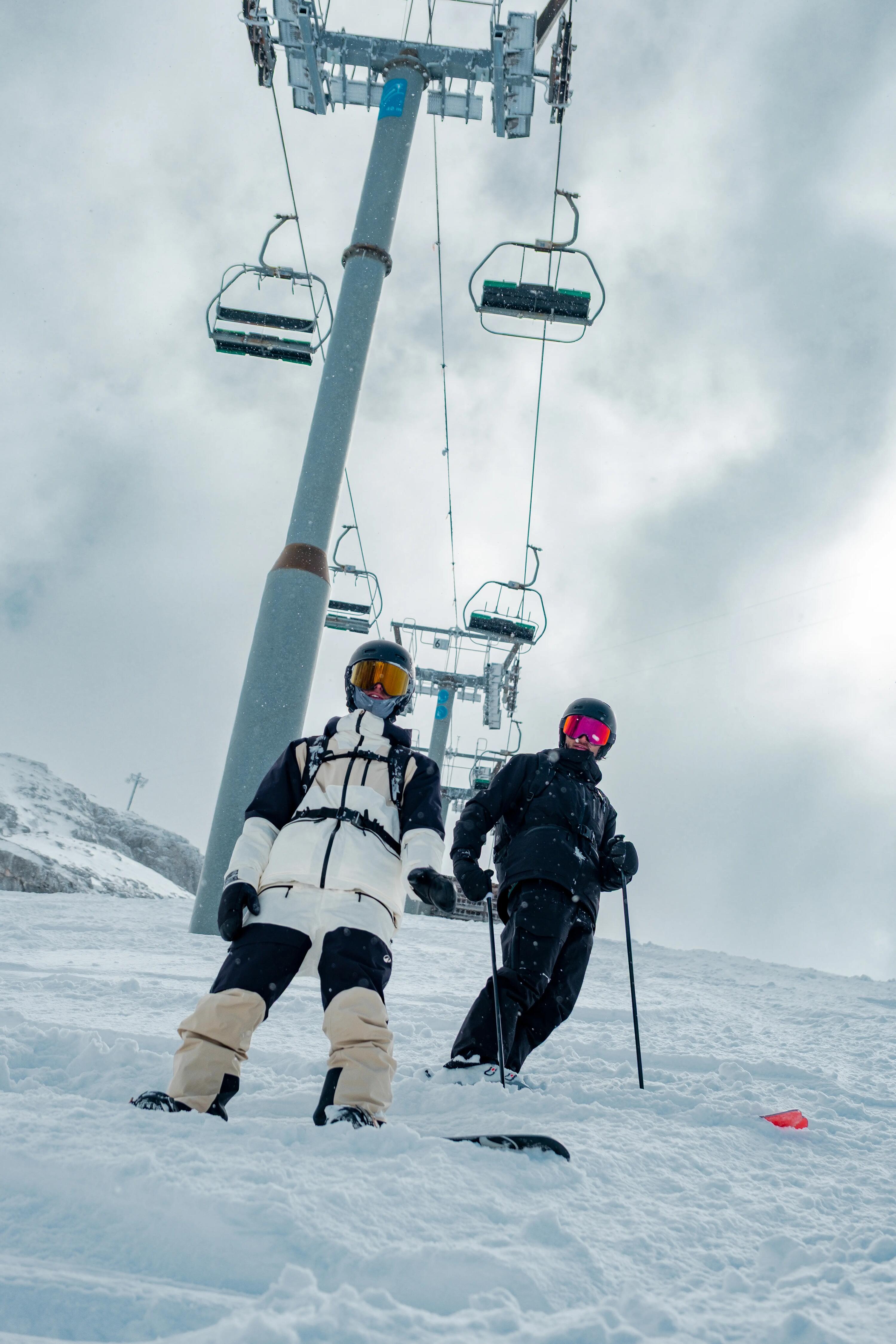 Casaco de Ski e Snowboard Quente e Respirável All Mountain Homem AM 500 Bege 24/27
