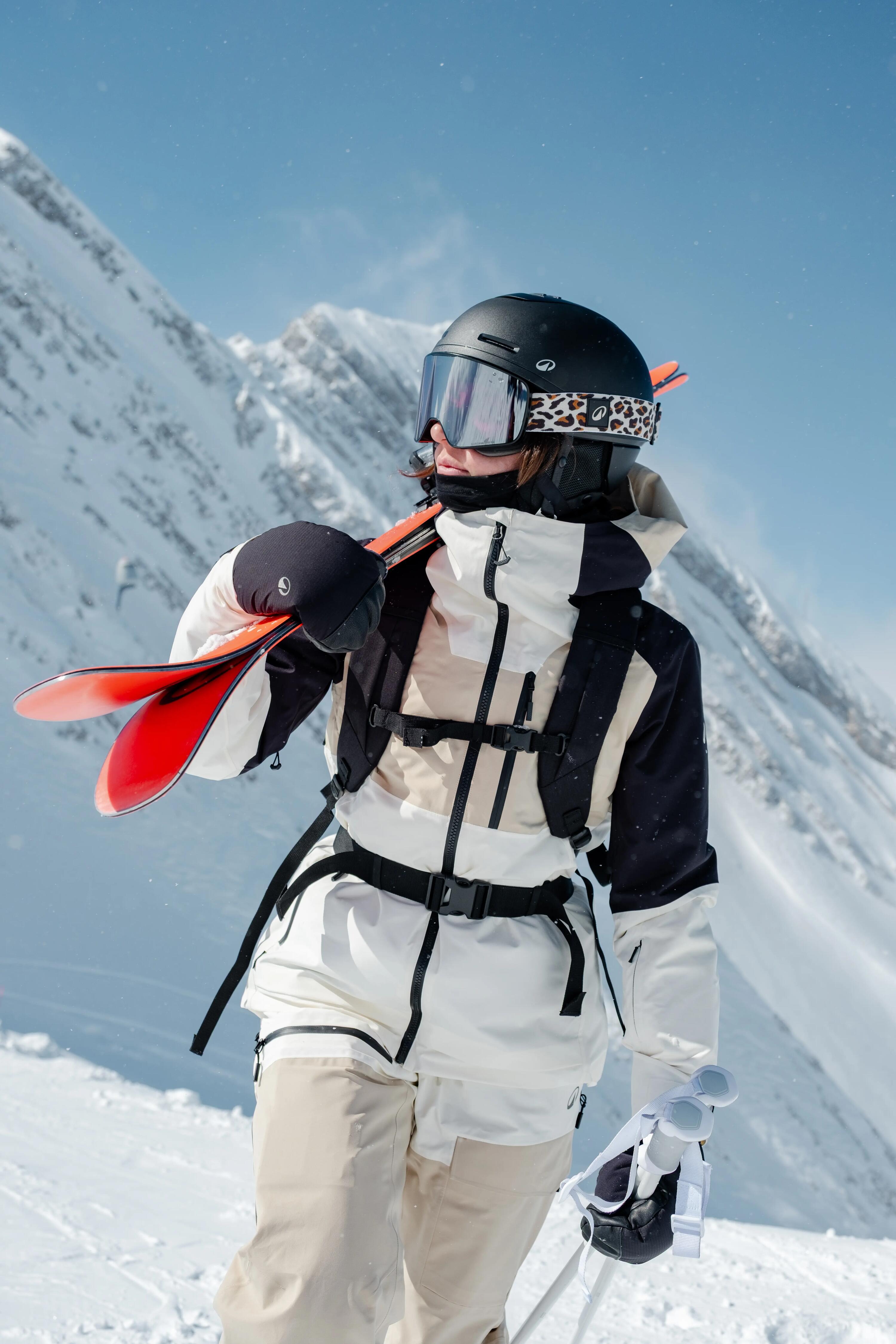 Pantalons esquí i snowboard impermeables dona Pant 500 AM blanc i beix 18/24