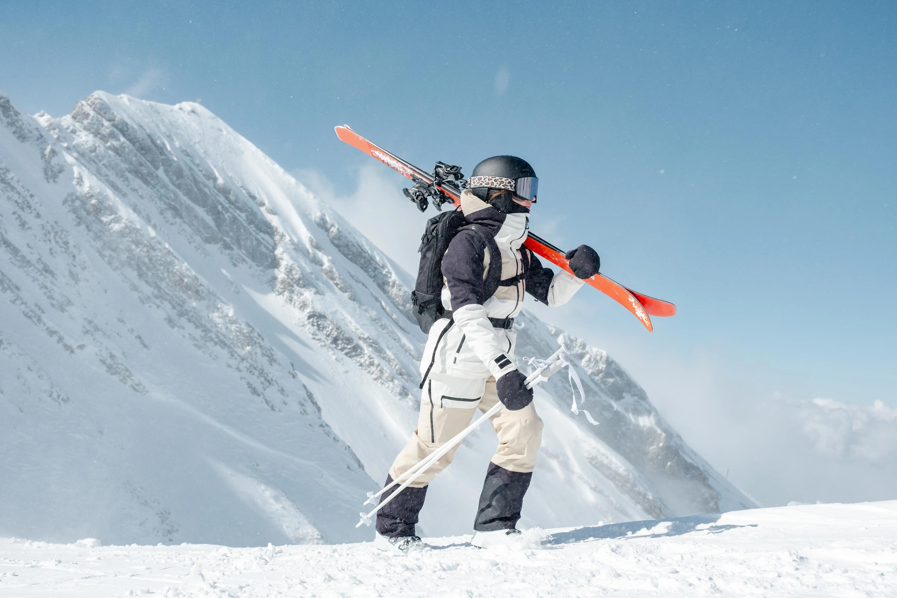 Pantalons esquí i snowboard impermeables dona Pant 500 AM blanc i beix 19/24