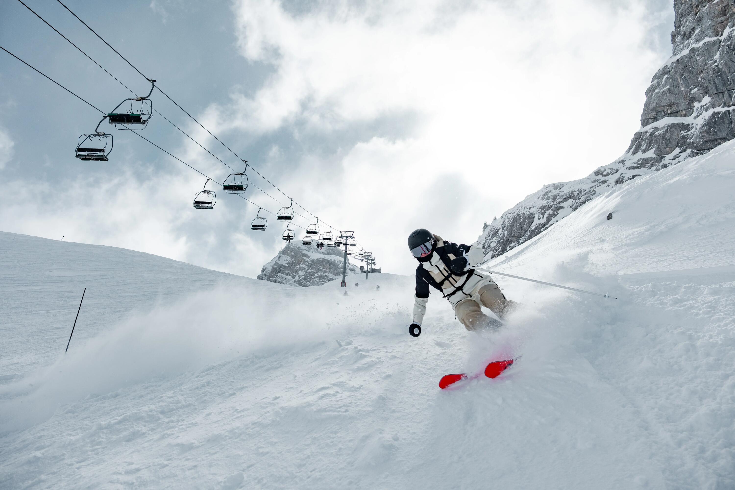 Pantalons esquí i snowboard impermeables dona Pant 500 AM blanc i beix 24/24