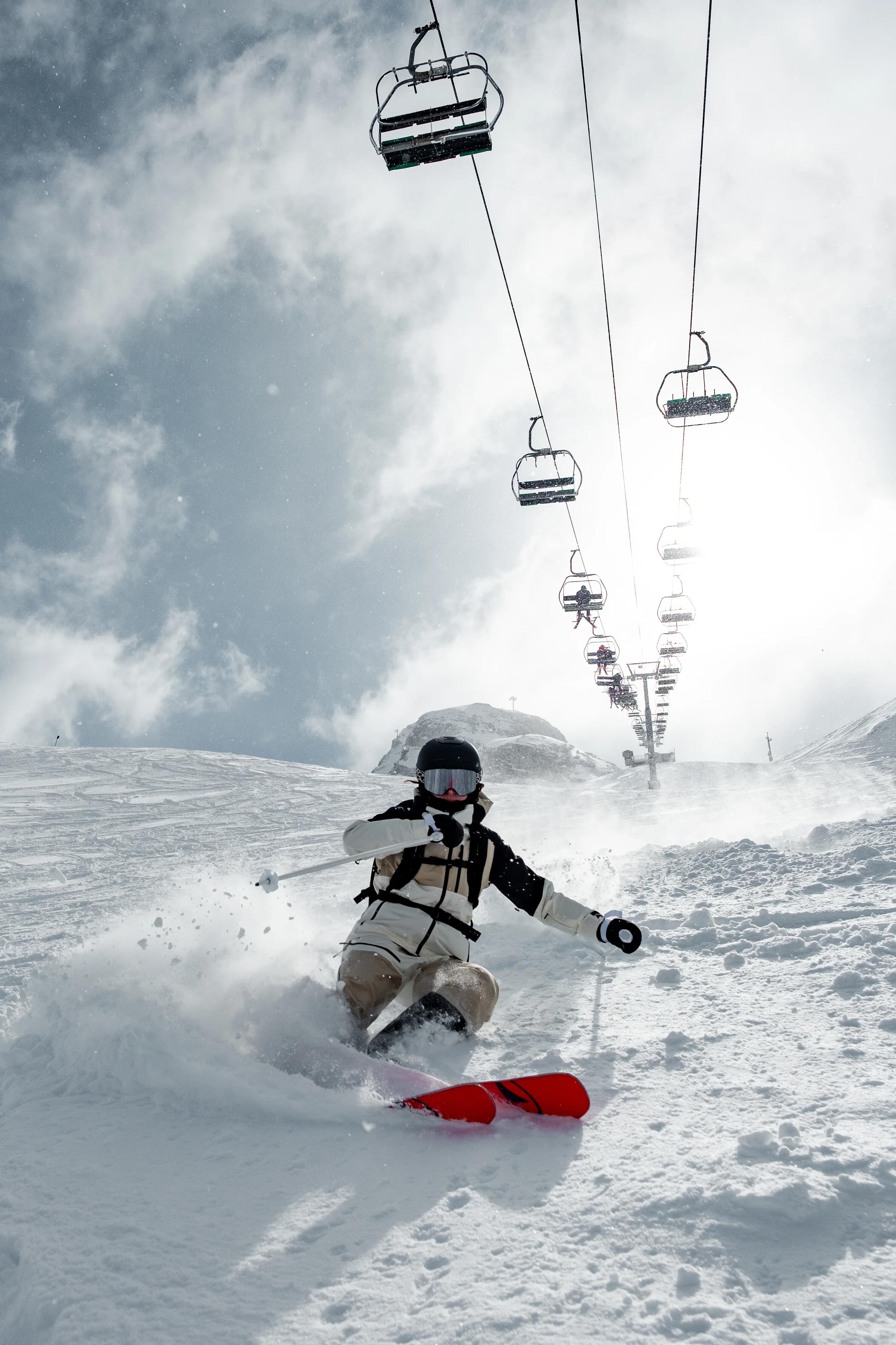 Pantalons esquí i snowboard impermeables dona Pant 500 AM blanc i beix 23/24