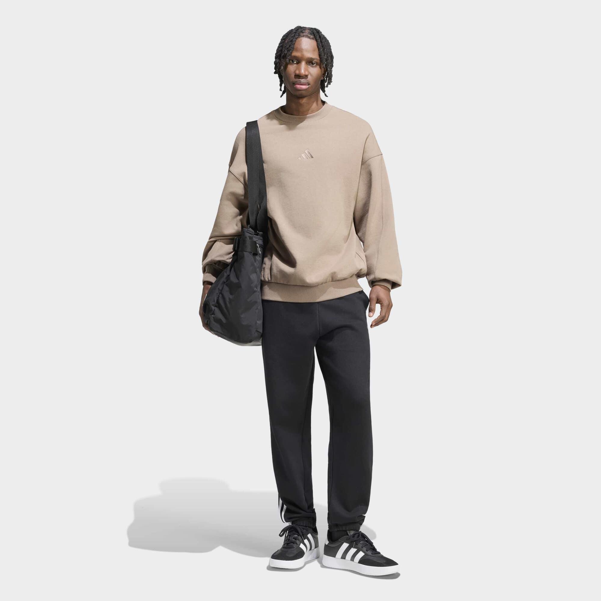 Pantaloni tuta uomo regular fit cotone neri 3/5