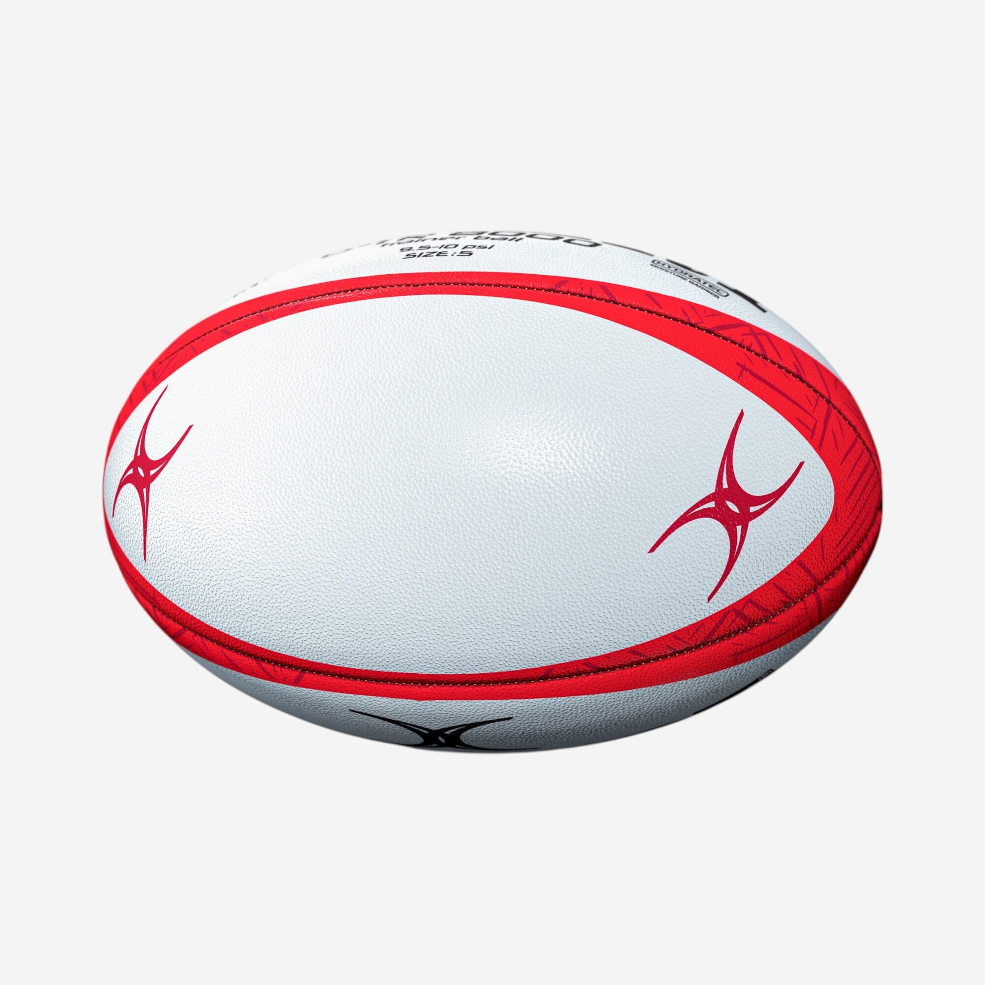Ballon de rugby Taille 5 - G-TR8000 blanc et rouge 3/3