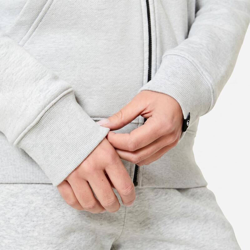 Kadın Fermuarlı Polar Sweatshirt - Gri