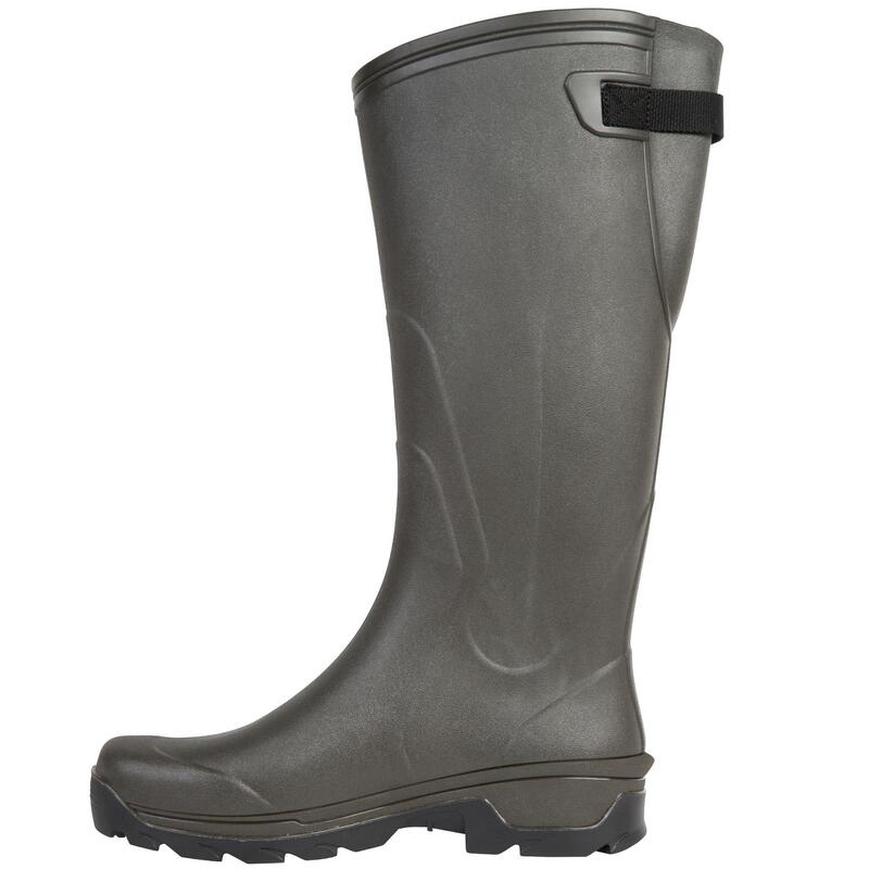 Botas de Agua Katiuska Solognac Glenarm 500 Hombre Fuelle Ajustable Verde