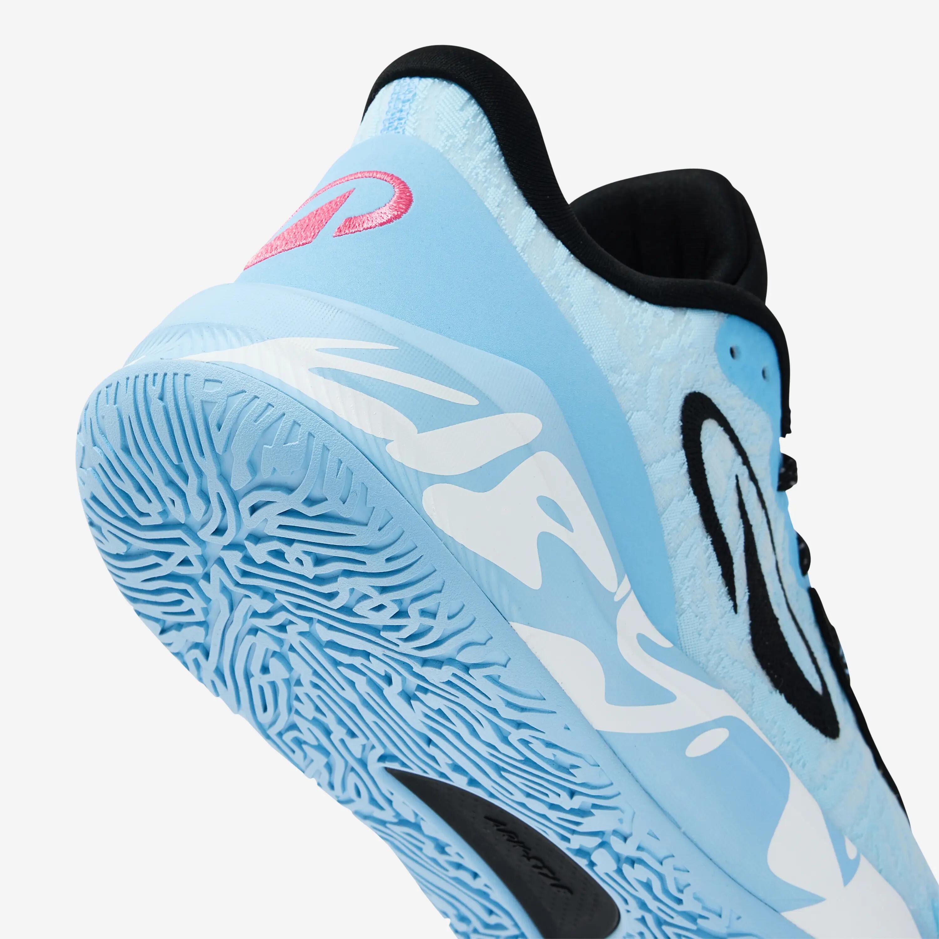 Sabatilles de bàsquet de canya baixa unisex edició professional - FAST 900 blau i rosa 3/5