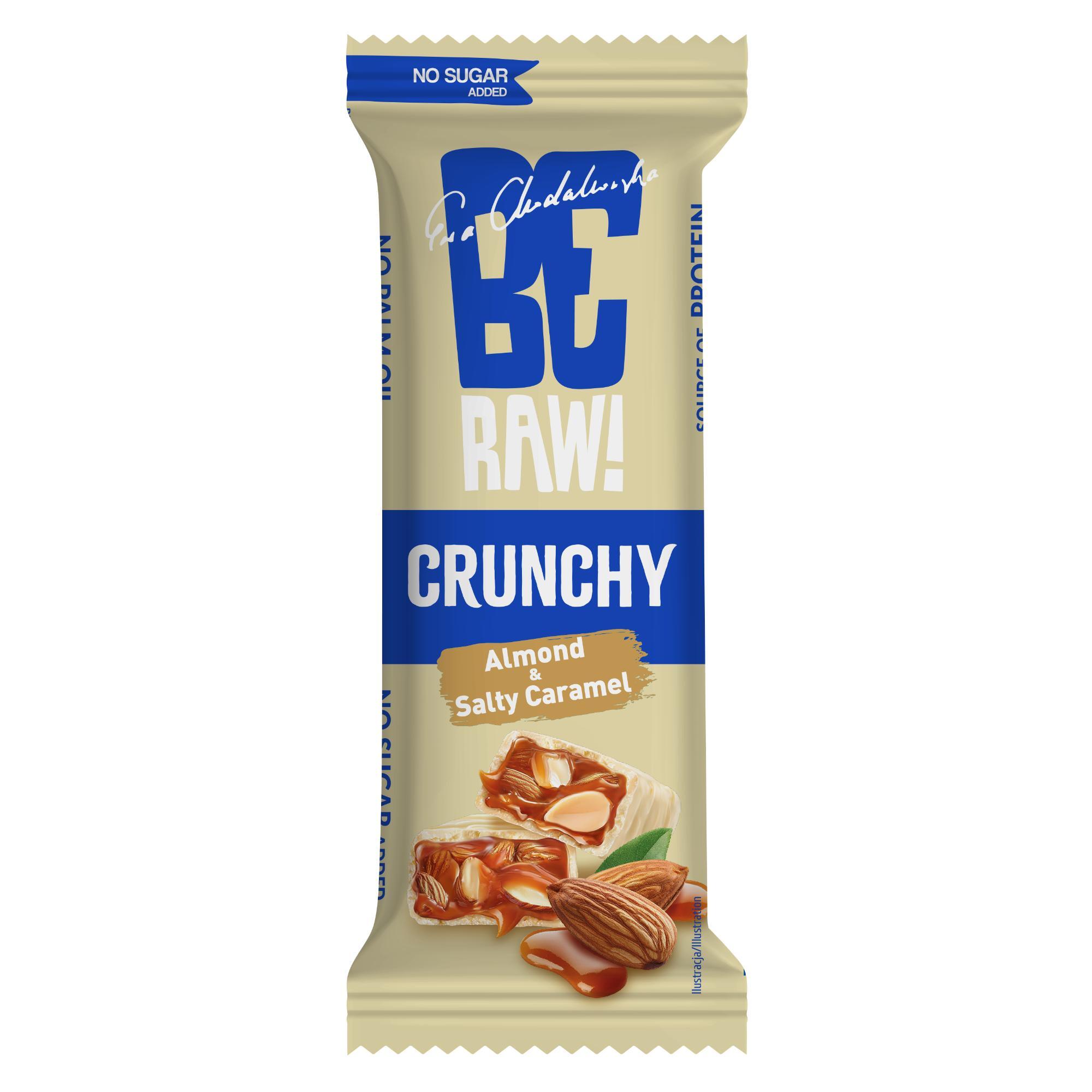 Baton BeRAW Crunchy Migdał Słony Karmel 40g