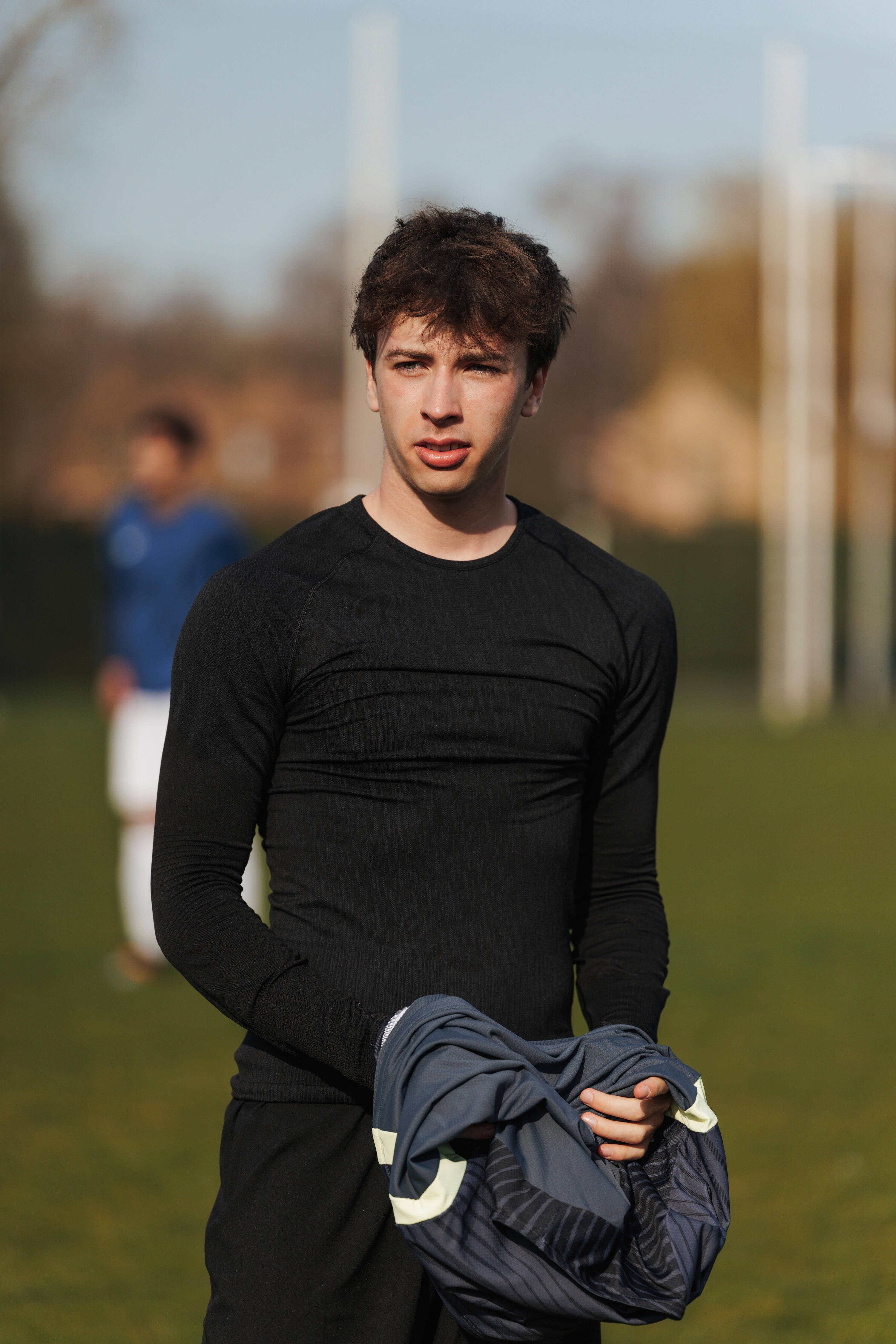 Seamless Long-Sleeved Thermal Football Base Layer Shirt Keepdry - Black -  4
