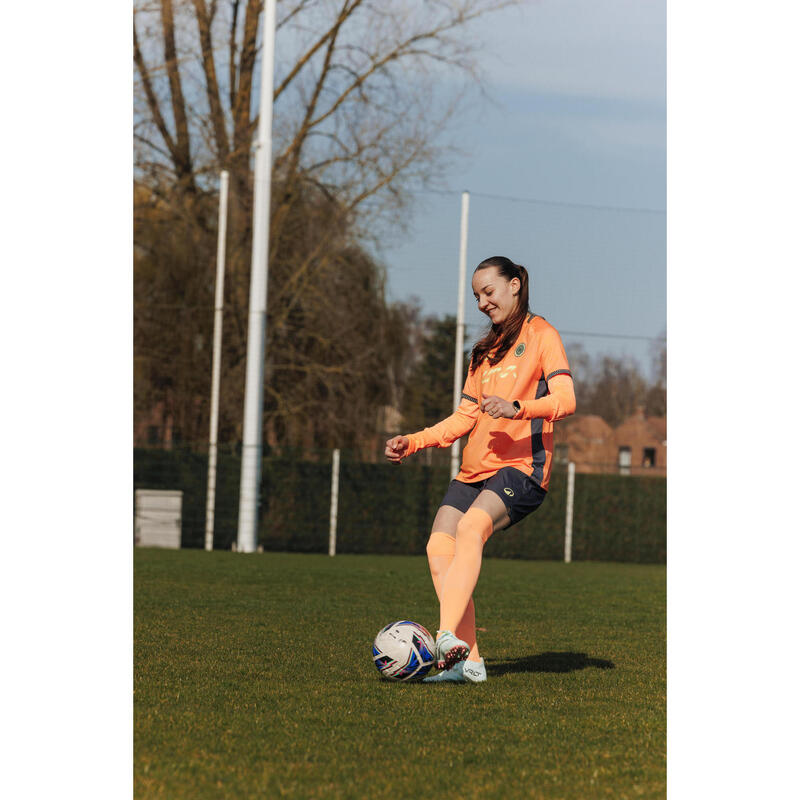 Bluză de fotbal termică fără cusături, cu mâneci lungi, Keepdry Portocaliu Coral