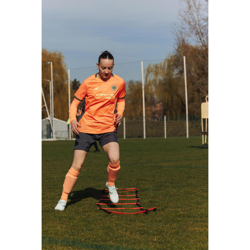 Bluză de fotbal termică fără cusături, cu mâneci lungi, Keepdry Portocaliu Coral