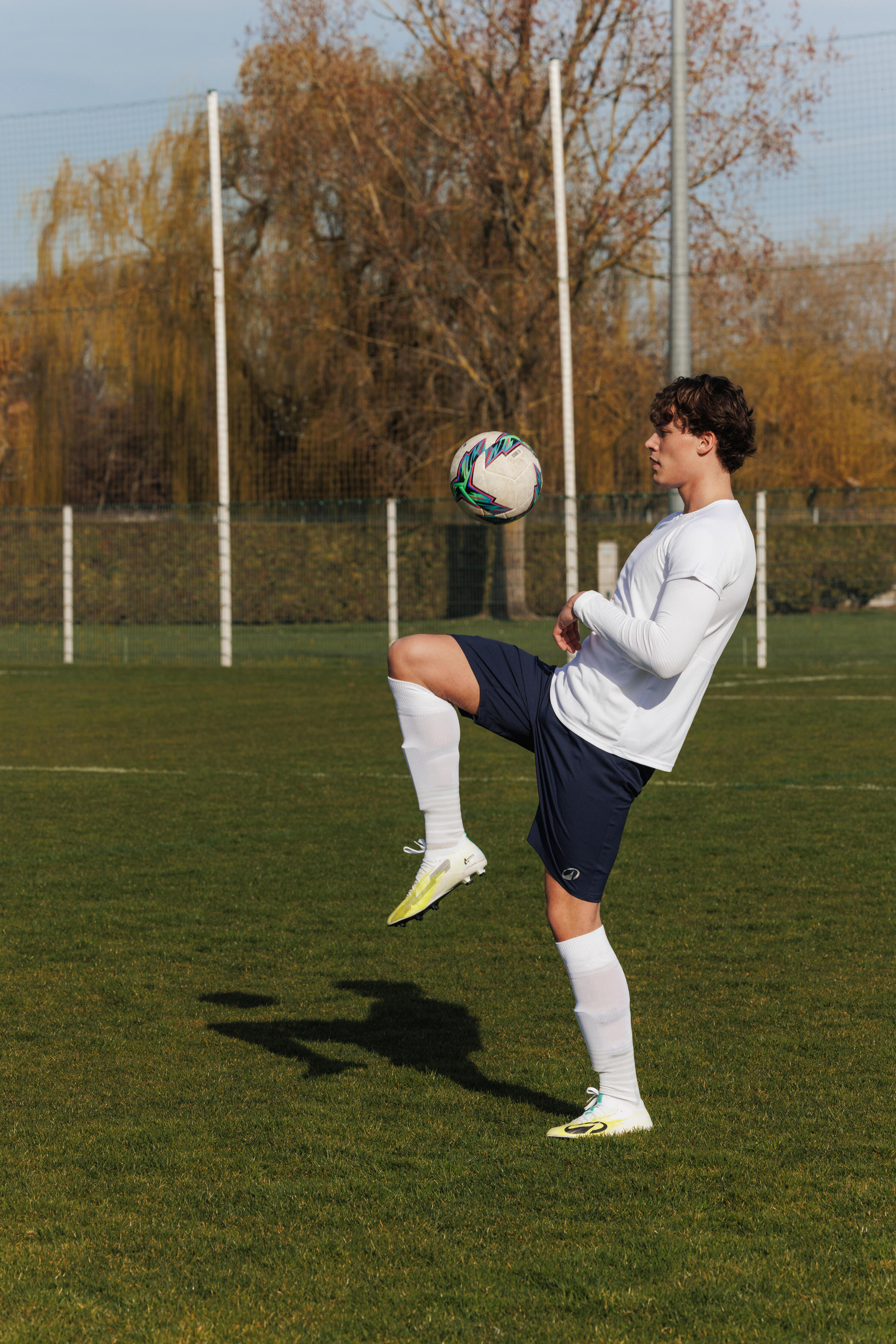 Sous-maillot de foot thermique sans-couture manches longues, Keepdry blanc 10/12