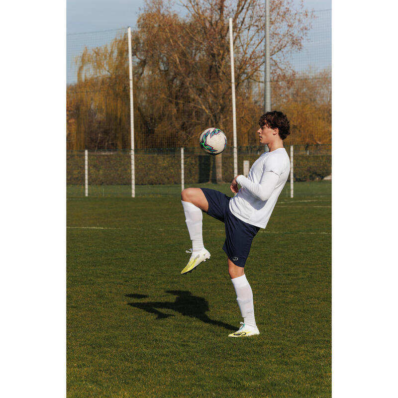 Bluză termică pentru fotbal fără cusături Keepdry alb