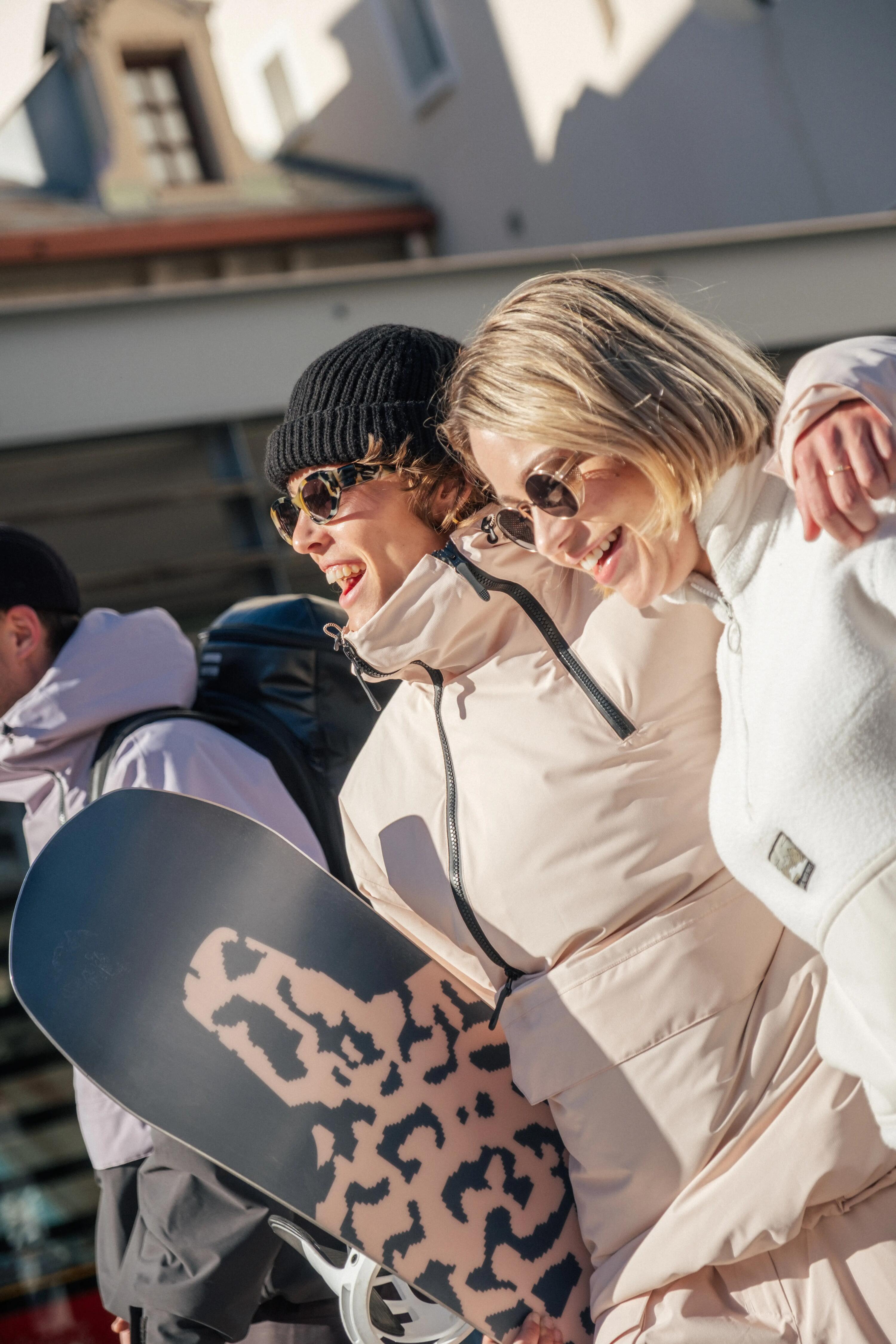 Chaqueta oversize de esquí y snowboard mujer, ANORAK 500, rosa  22/29