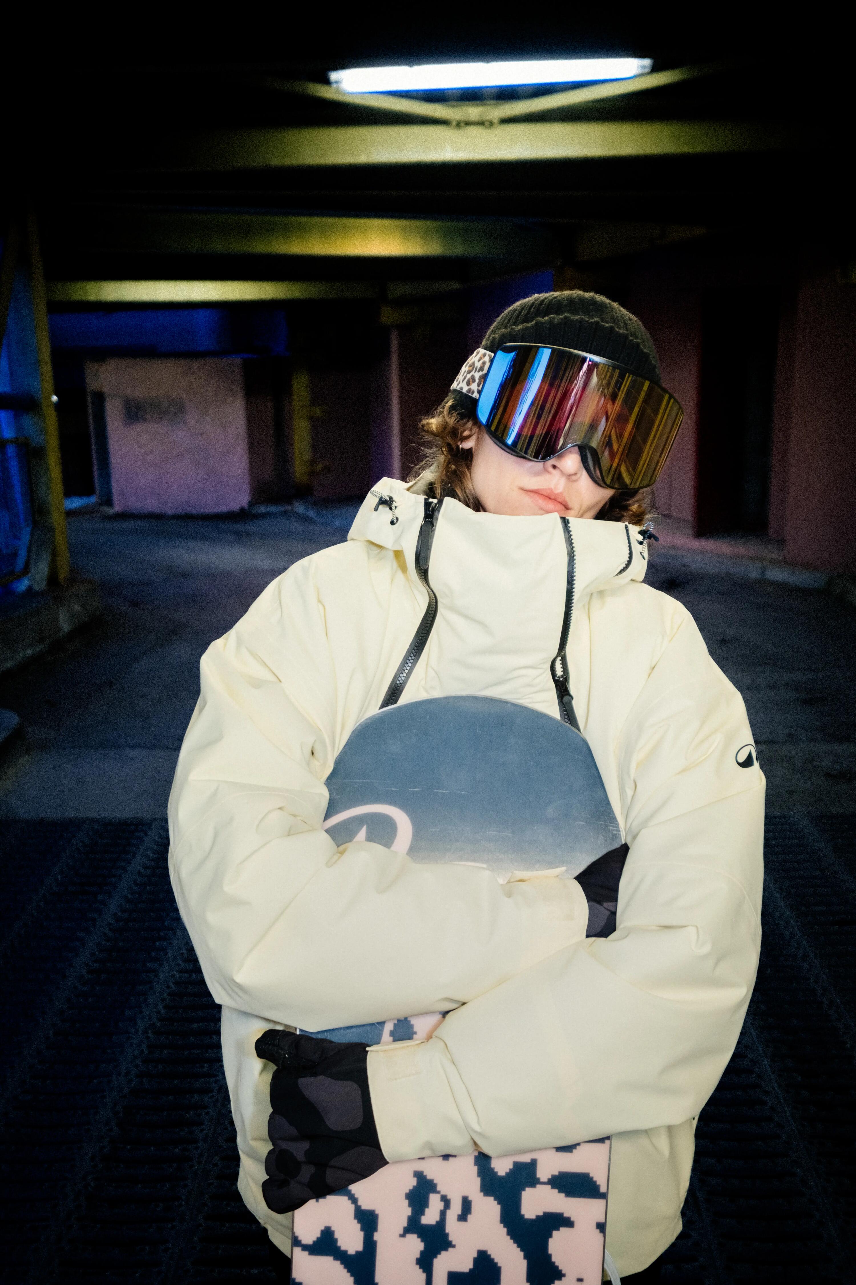 Jaqueta oversize d'esquí i snowboard dona ANORAK 500 groc 23/30