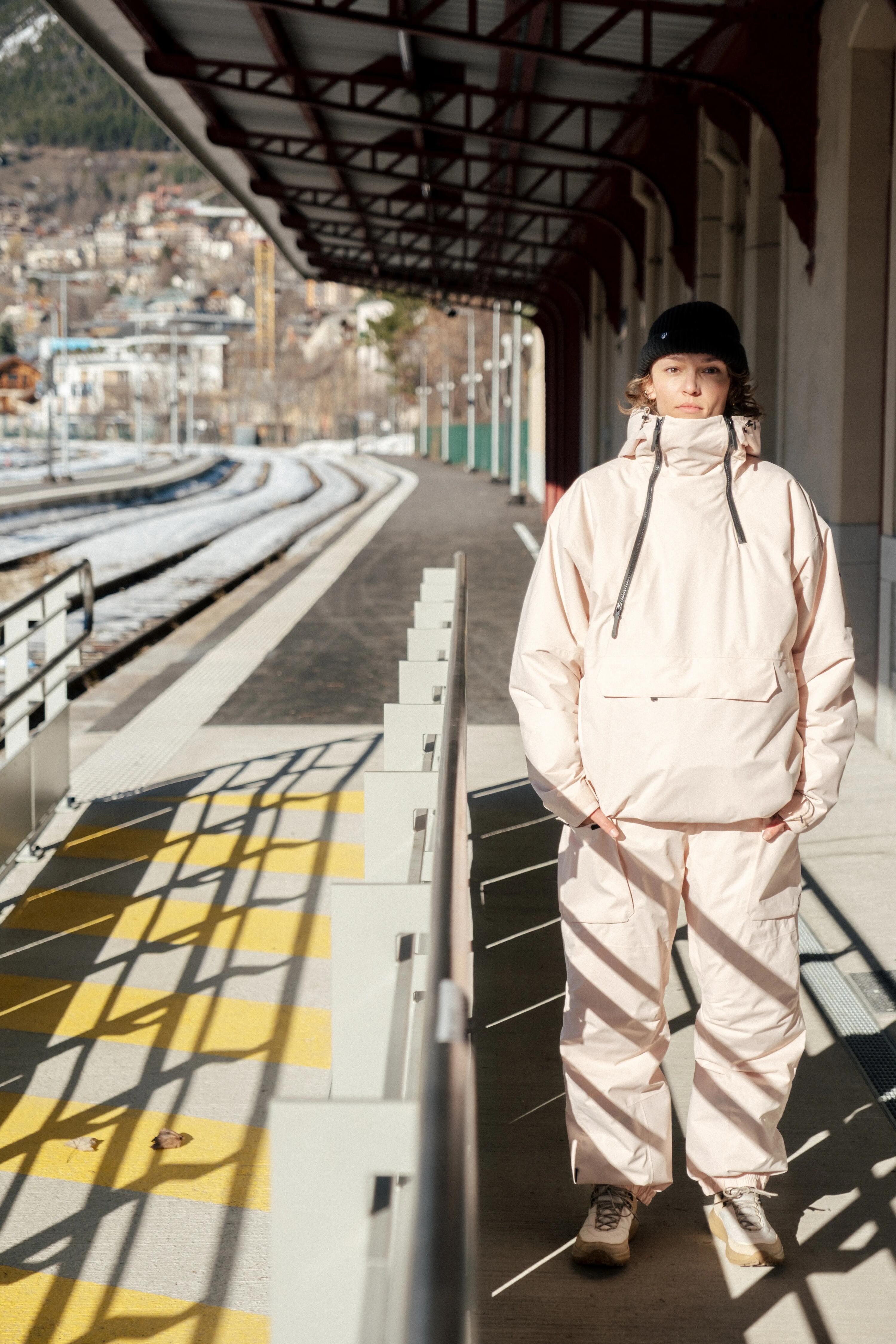 Chaqueta oversize de esquí y snowboard mujer, ANORAK 500, rosa  23/29