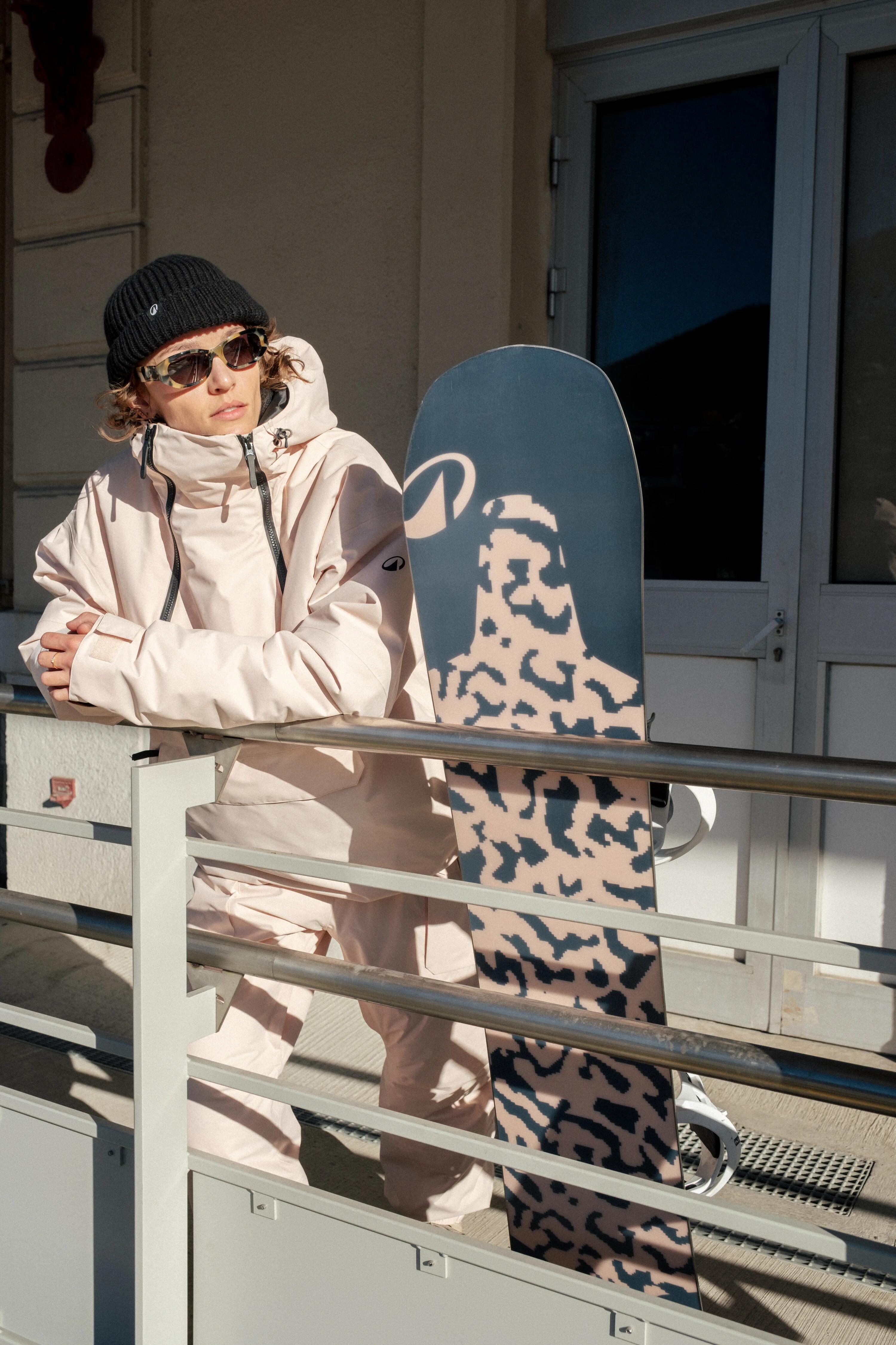 Chaqueta oversize de esquí y snowboard mujer, ANORAK 500, rosa  24/29