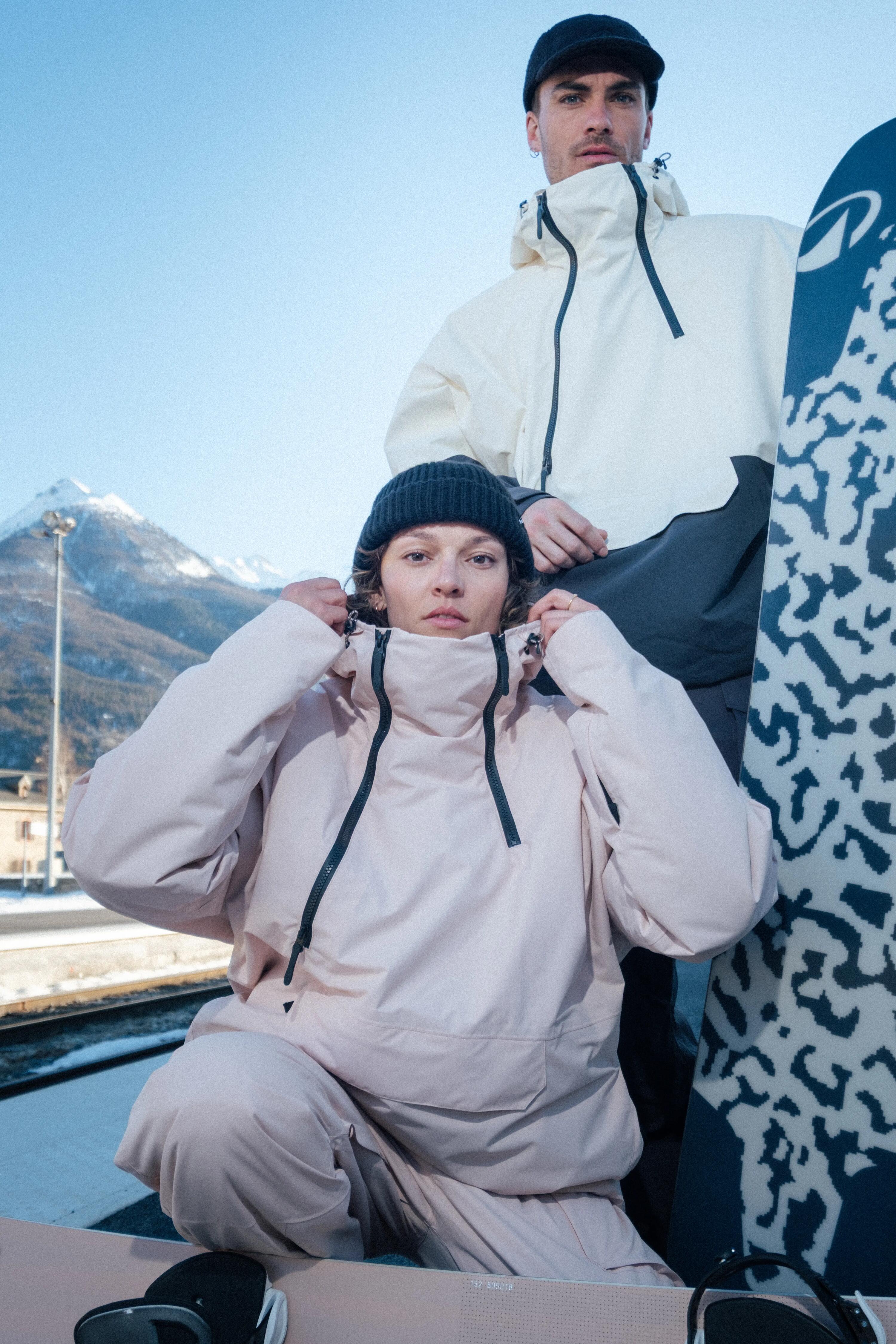 Giacca sci uomo ANORAK 500 nera e beige 22/30