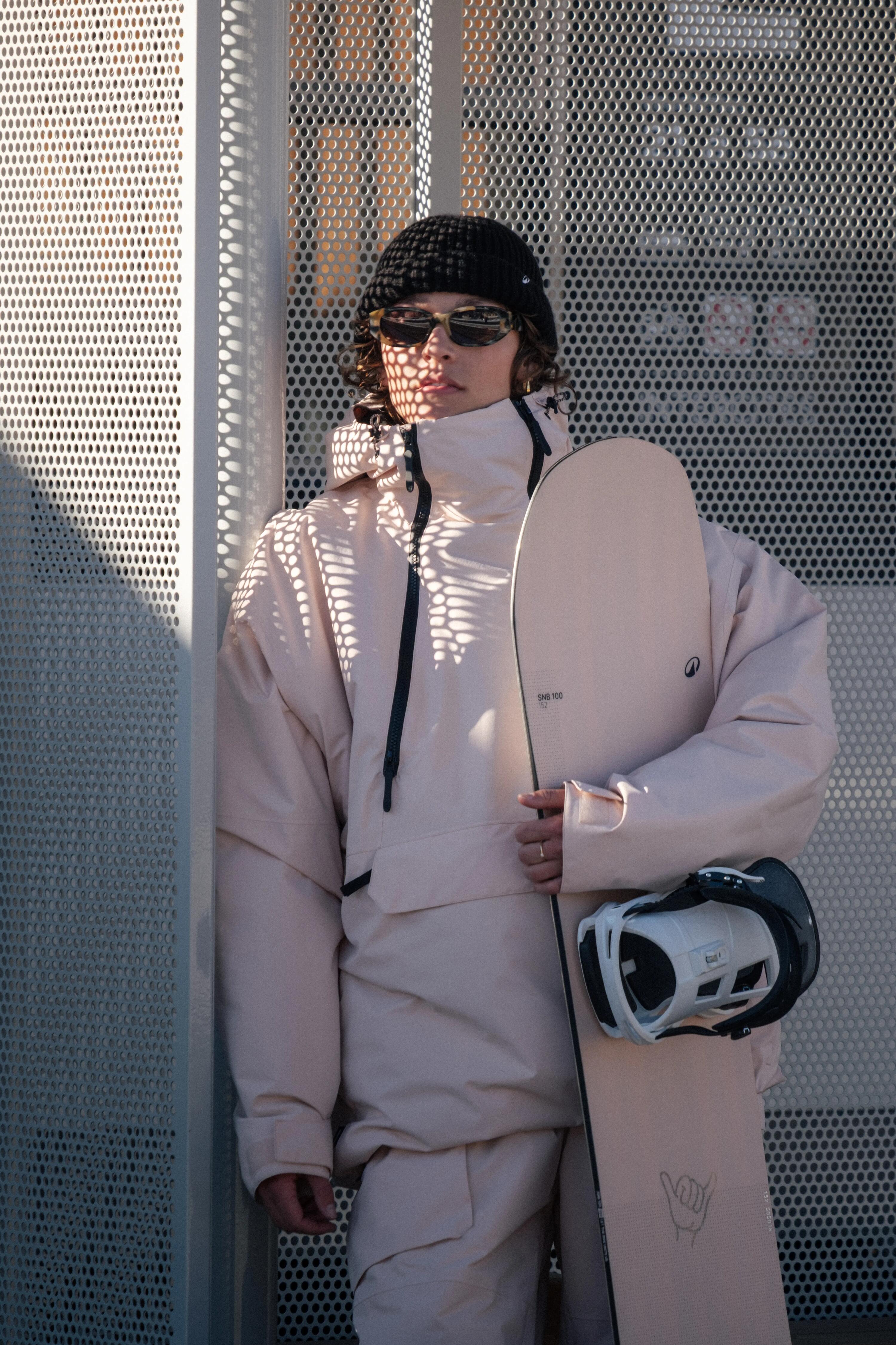 Chaqueta oversize de esquí y snowboard mujer, ANORAK 500, rosa  29/29