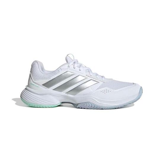 Chaussures de tennis multicourt femme, adidas Gamecourt 3 blanc argent
