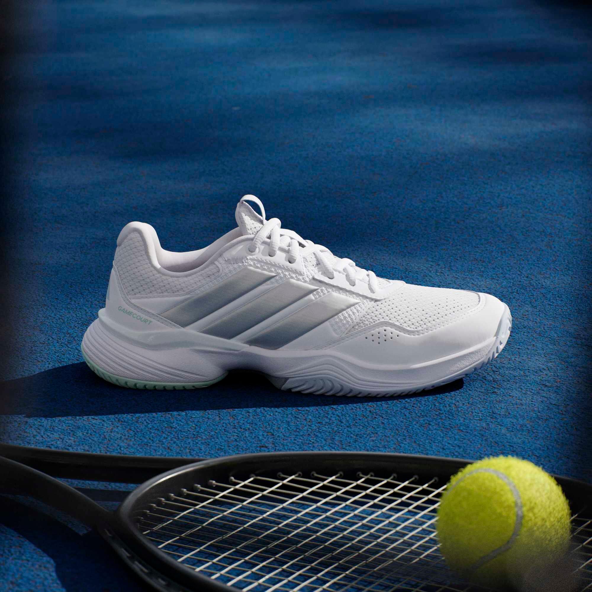 Scarpe tennis donna ADIDAS GAMECOURT 3 multicourt bianco-argento 9/17