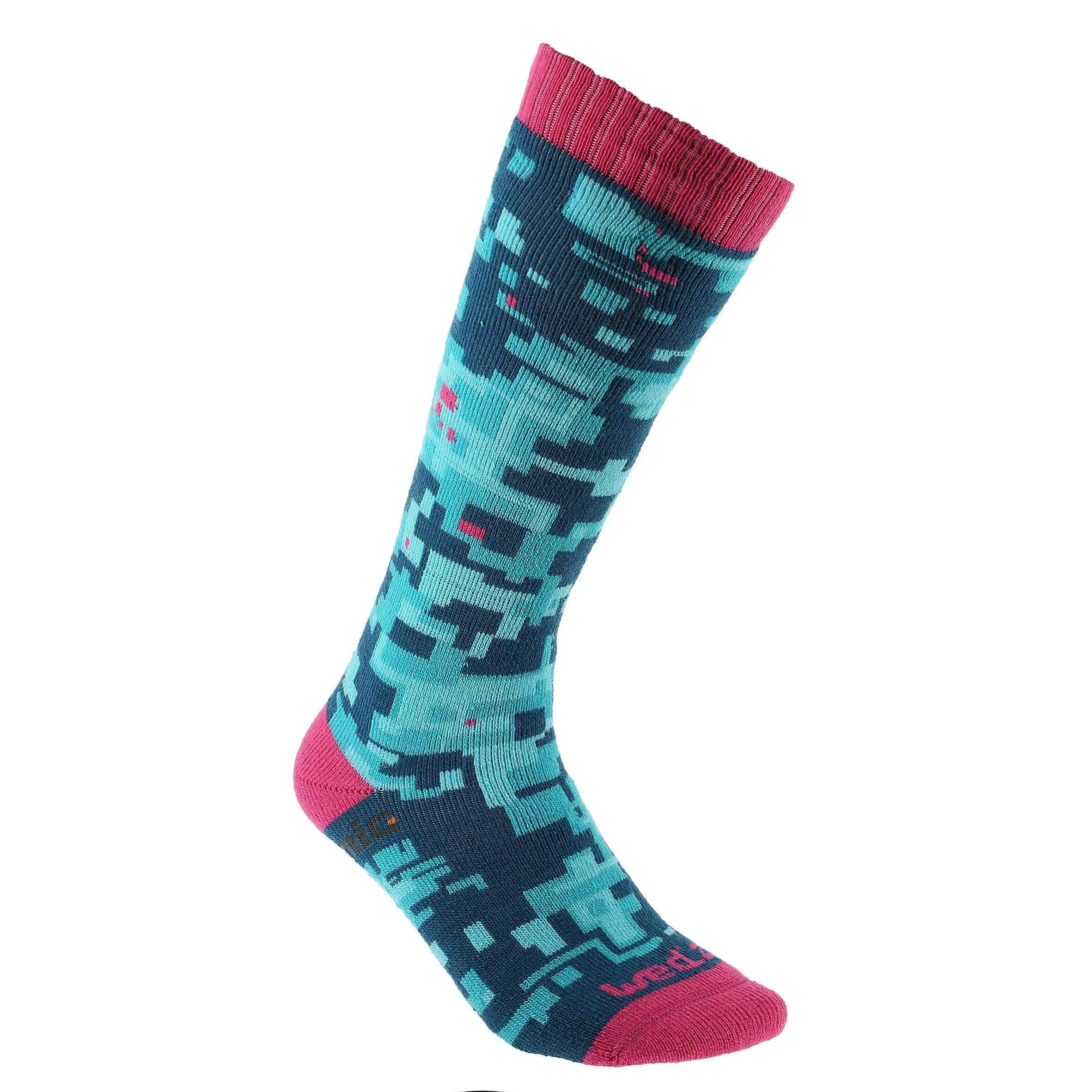 FIRSTHEAT LTD SKI SOCKS CAMO PIXEL BLUE 1/2