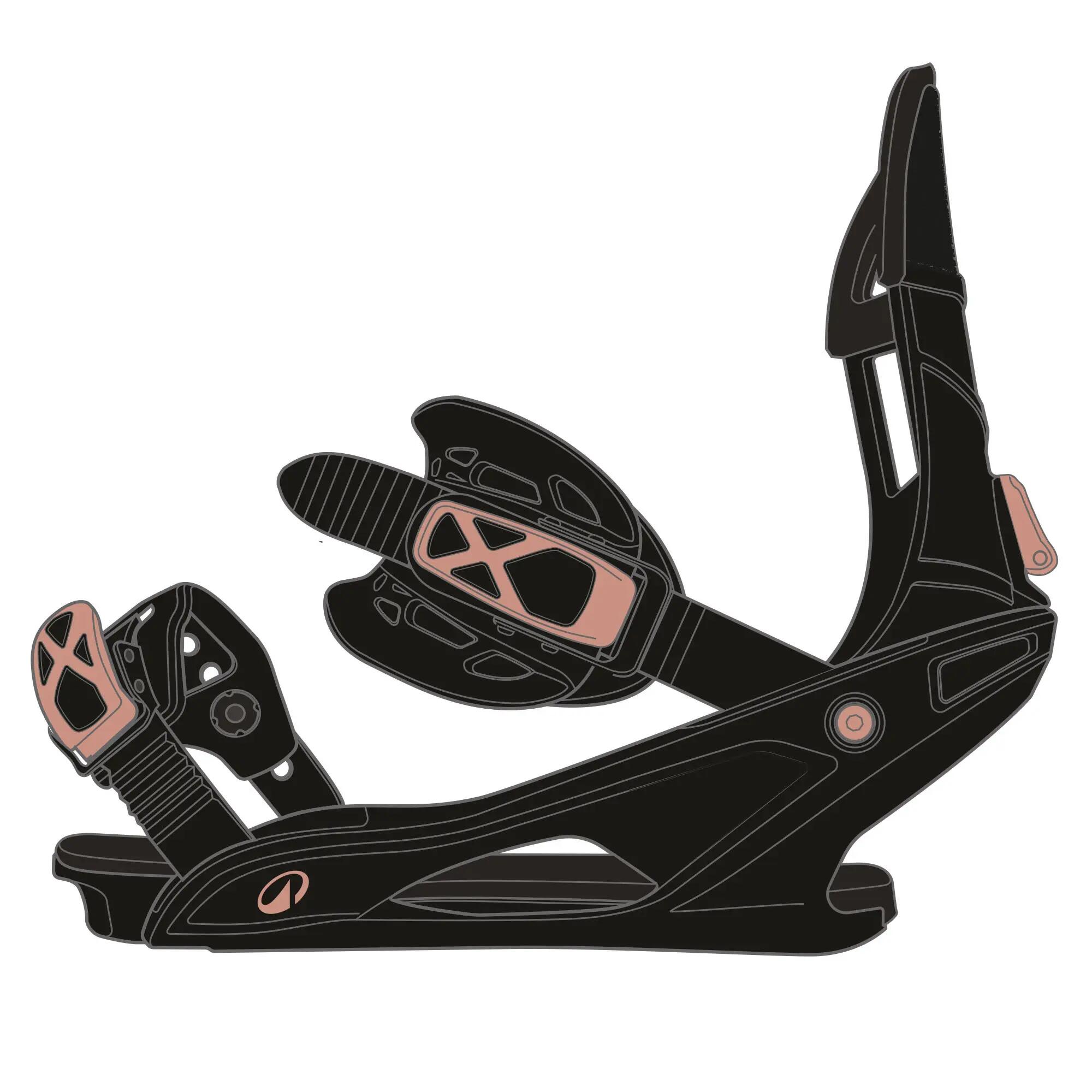 Legături snowboard all mountain/freestyle snb 500 negru, adulți 20/26