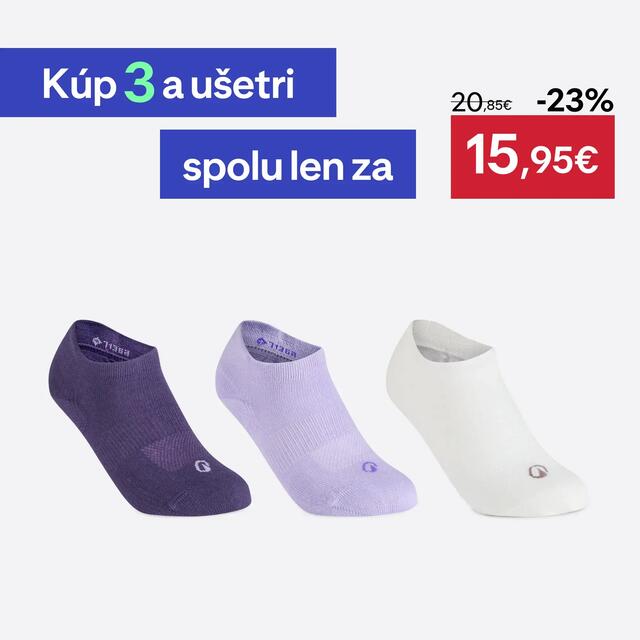 Calcetines cortos de deporte lote de 3 pares, RS160 gris violeta azul blanco