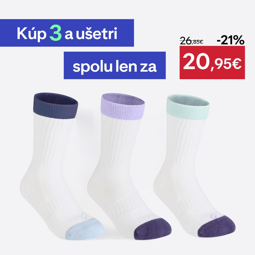 Vysoké tenisové ponožky RS 500 3 páry modré