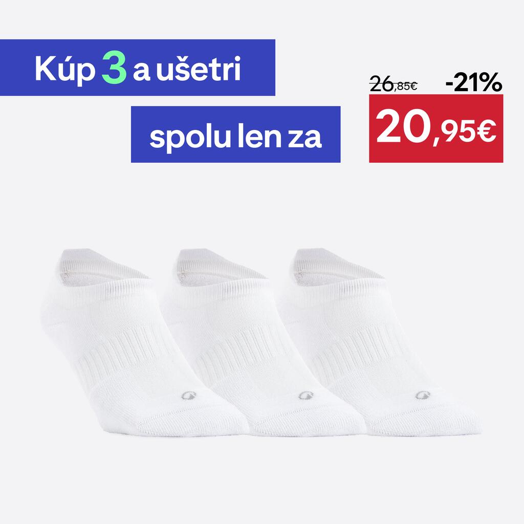Športové ponožky RS 500 nízke 3 páry biele