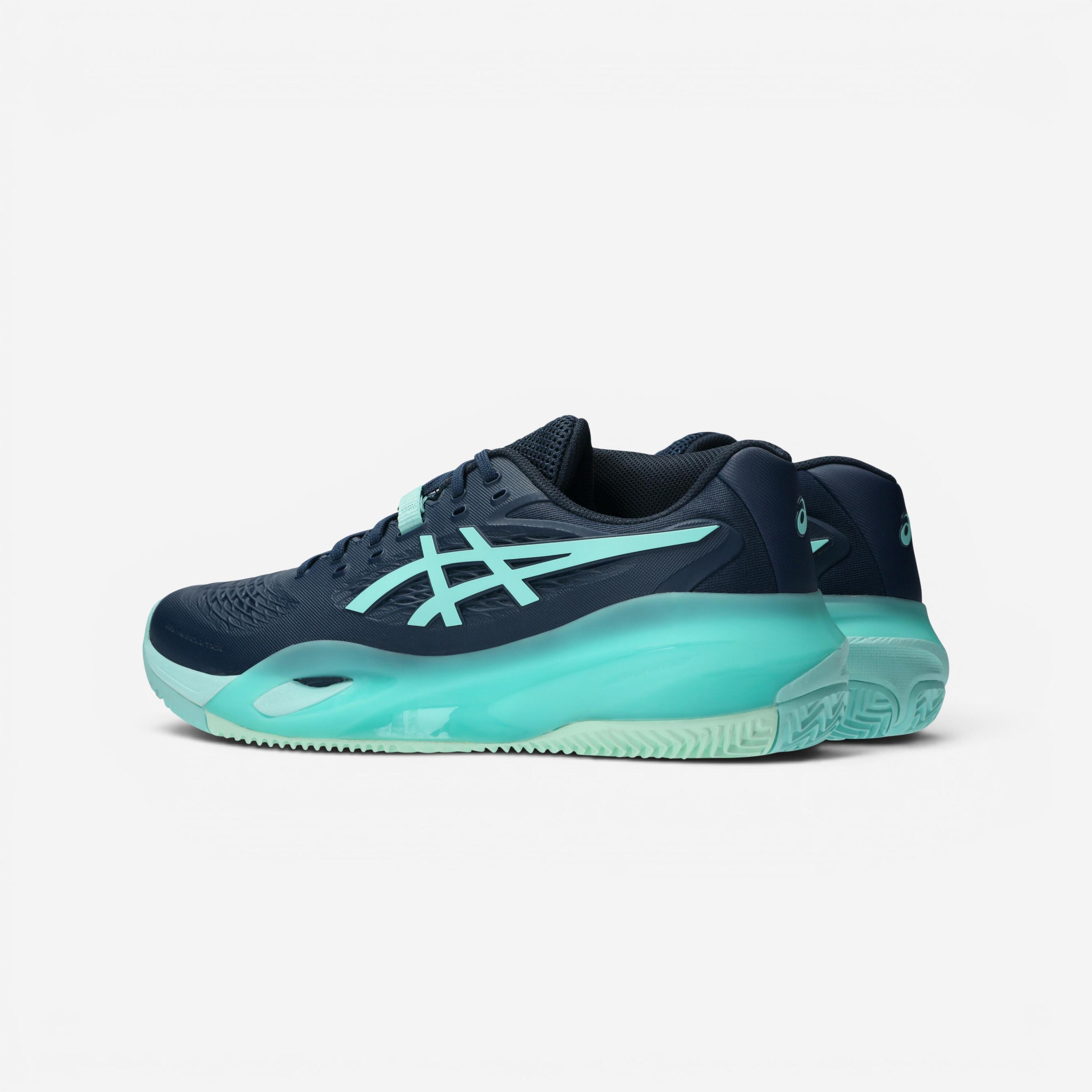 Tennisschoenen voor heren Gel Resolution X gravel blauw/groen 5/7