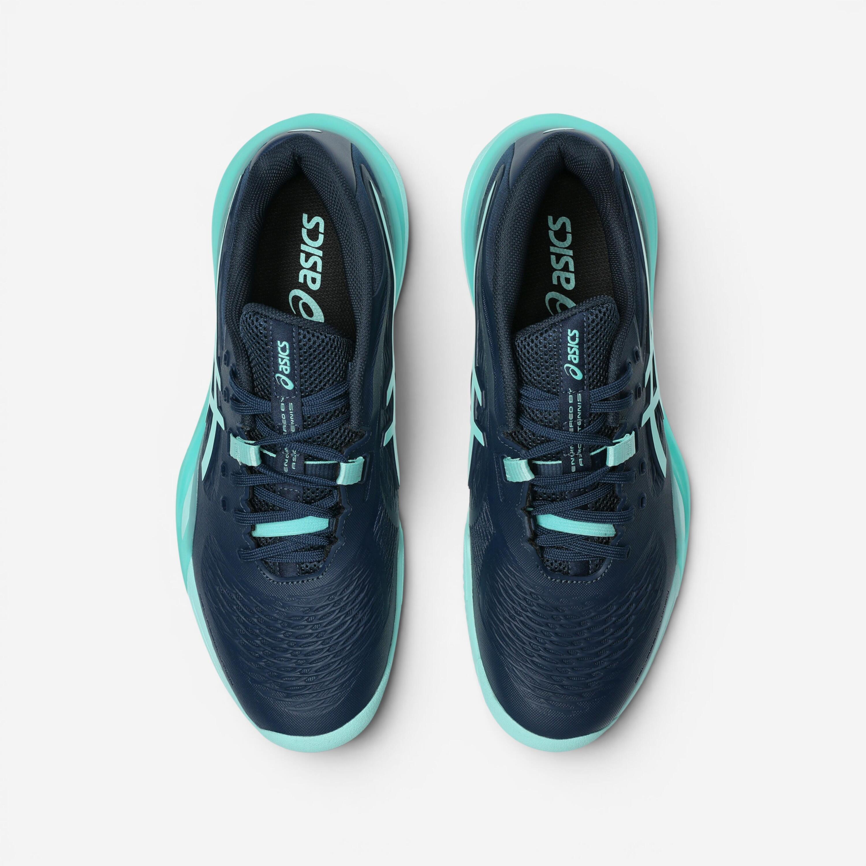 Tennisschoenen voor heren Gel Resolution X gravel blauw/groen 4/7
