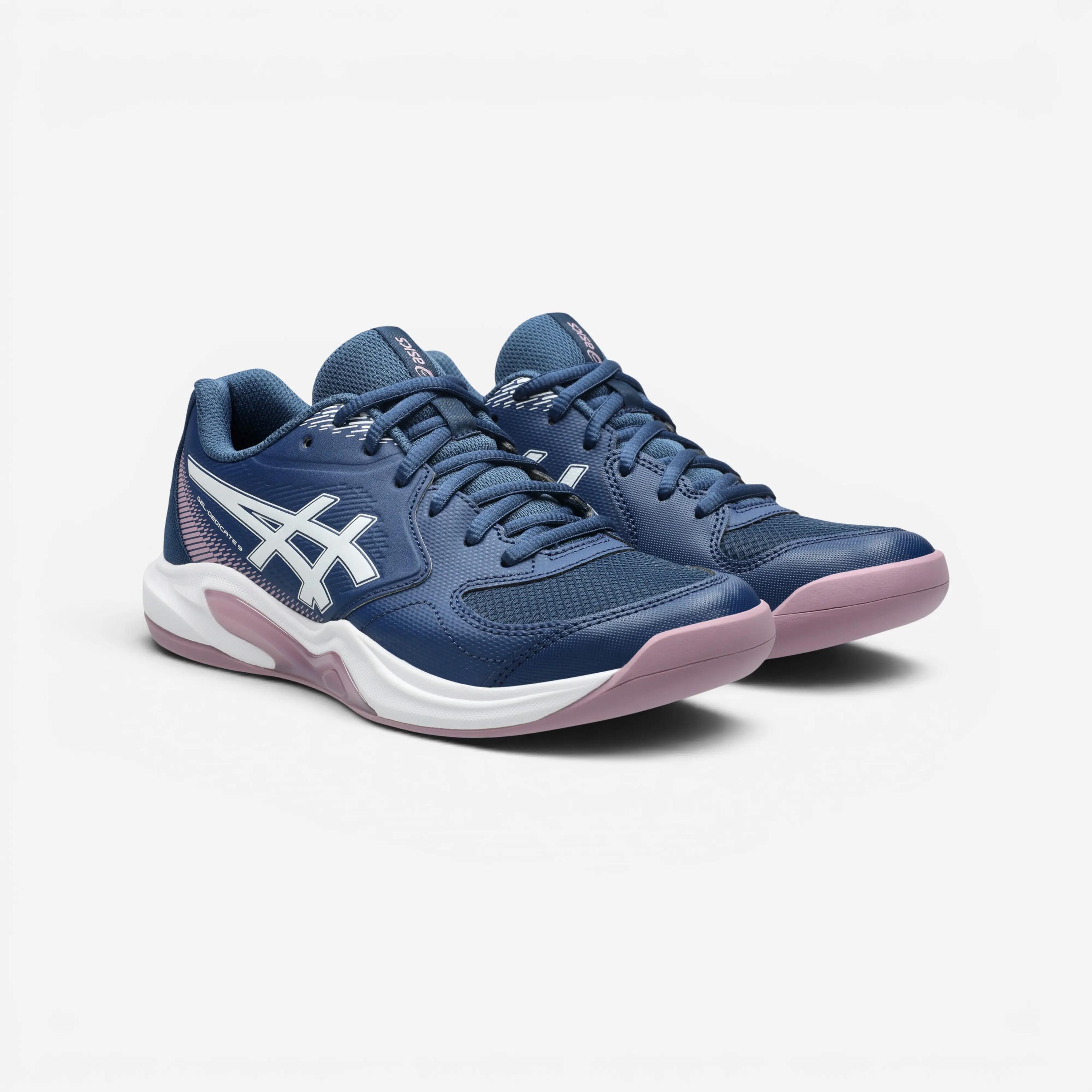 Sabatilles de tennis moqueta dona, Asics Gel Dedicate 9 blau 5/8