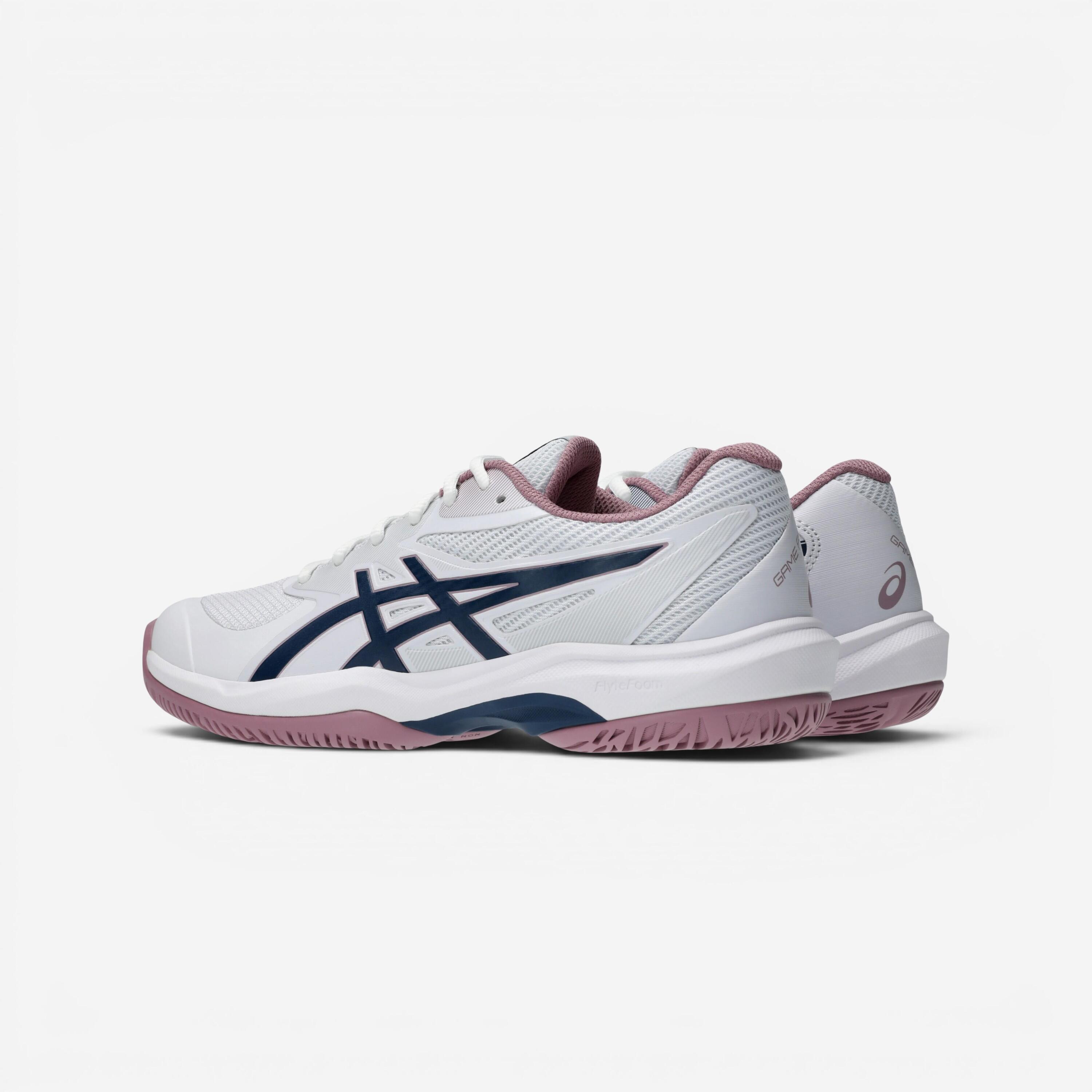 Women's Multicourt Tennis Shoes - Asics Game FF White Purple 5/8