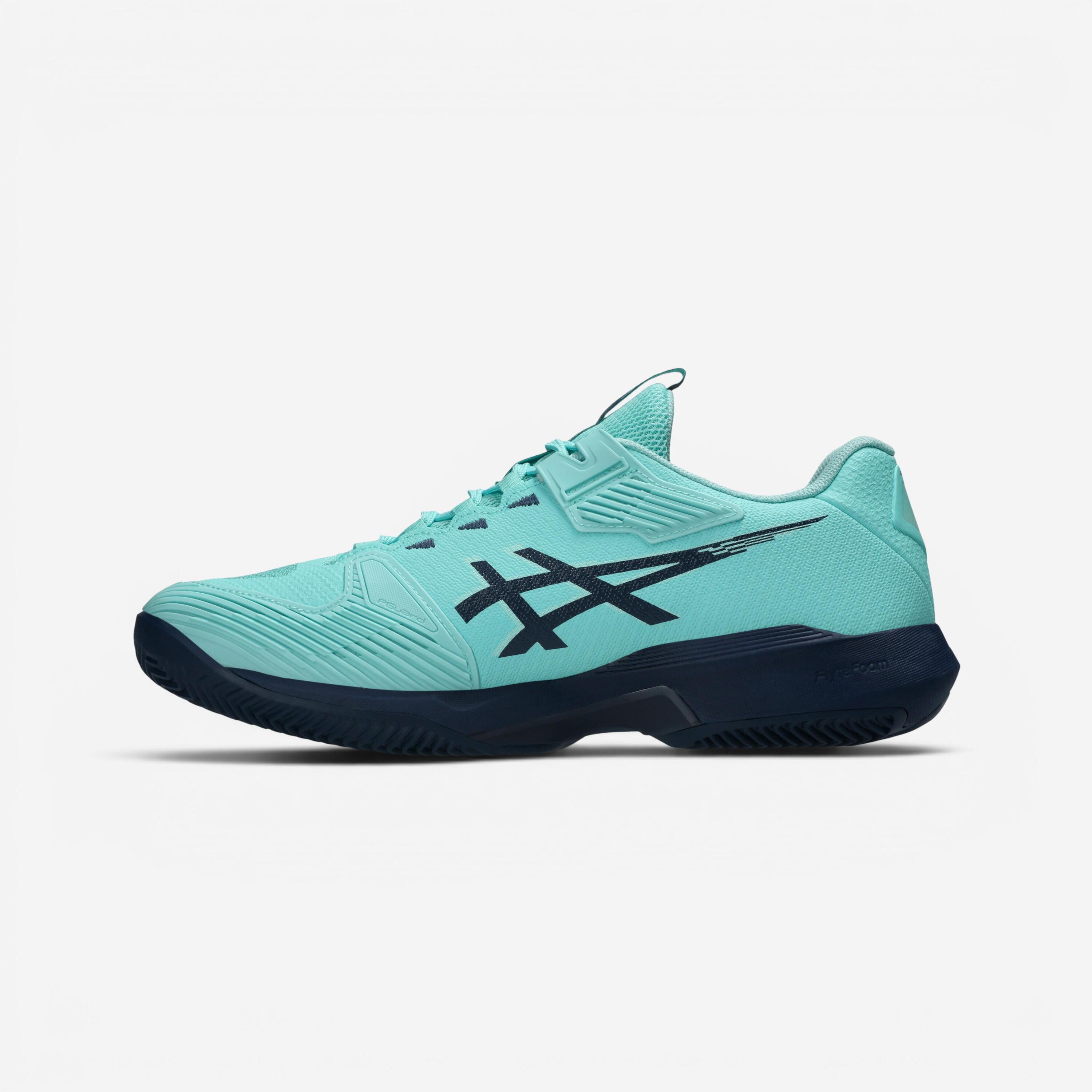 Chaussures de tennis terre battue homme, Solution Speed FF 4 vert bleu 7/8