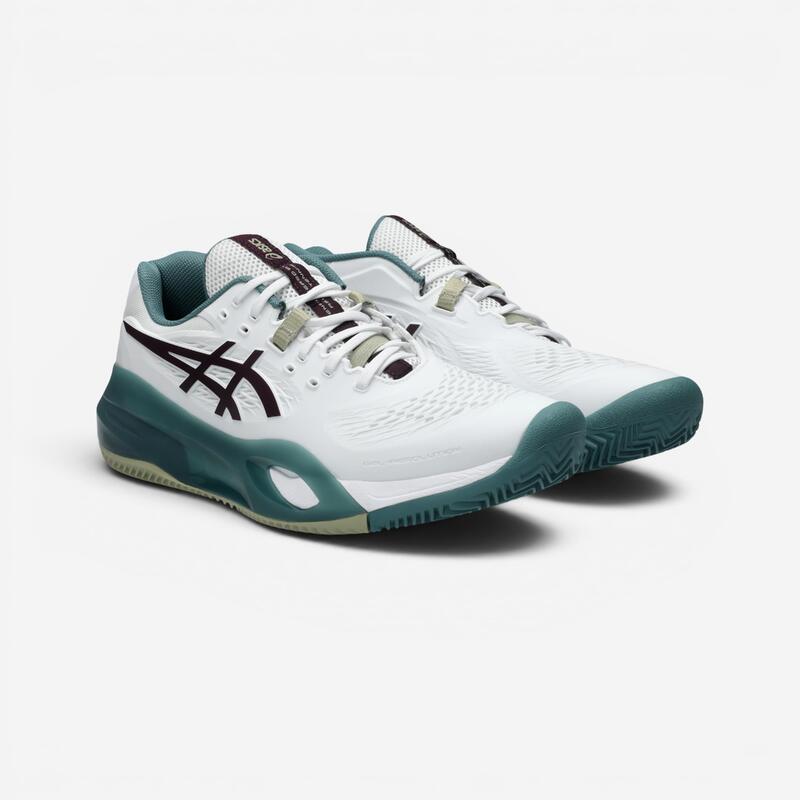 Încălțăminte de tenis pe zgură - Asics Gel Resolution X Alb-Verde, Bărbați
