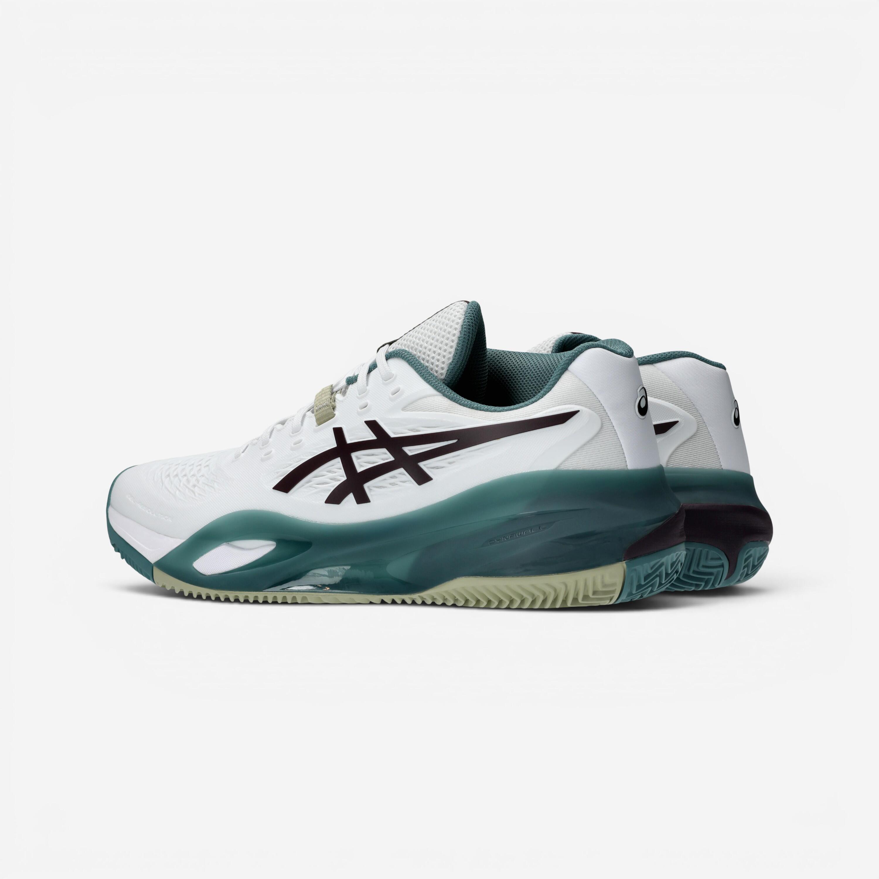 Chaussures de tennis homme Terre Battue - Asics Gel Resolution X blanc vert 6/8