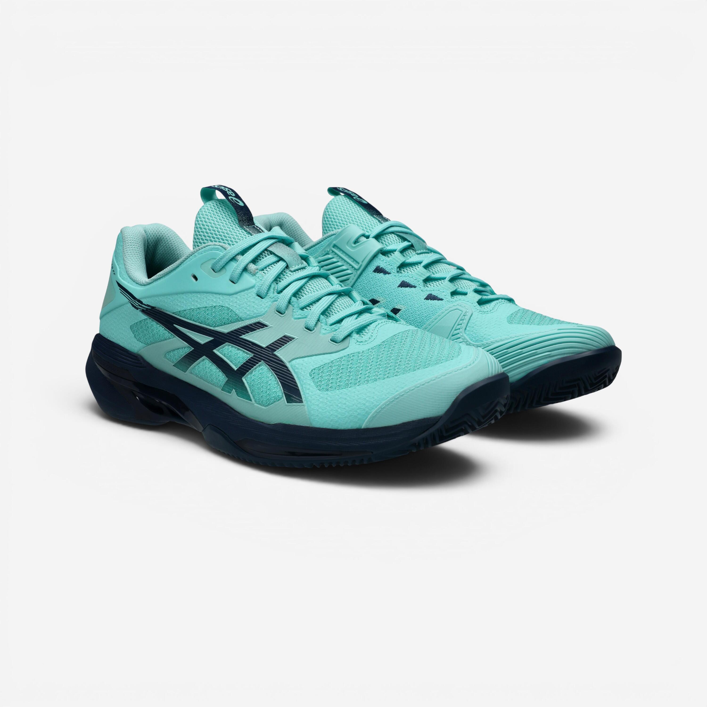 Chaussures de tennis terre battue homme, Solution Speed FF 4 vert bleu 2/8