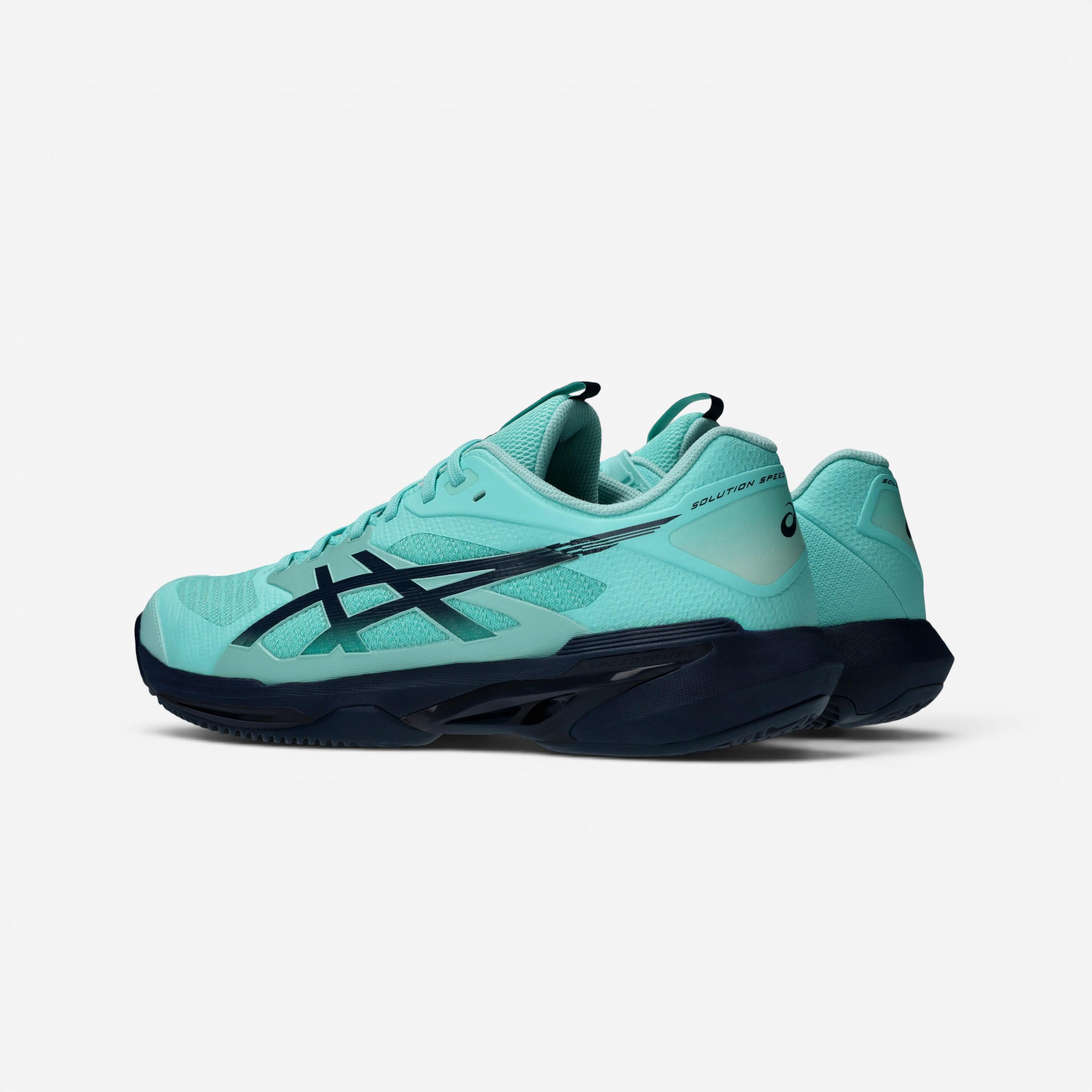 Chaussures de tennis terre battue homme, Solution Speed FF 4 vert bleu 8/8
