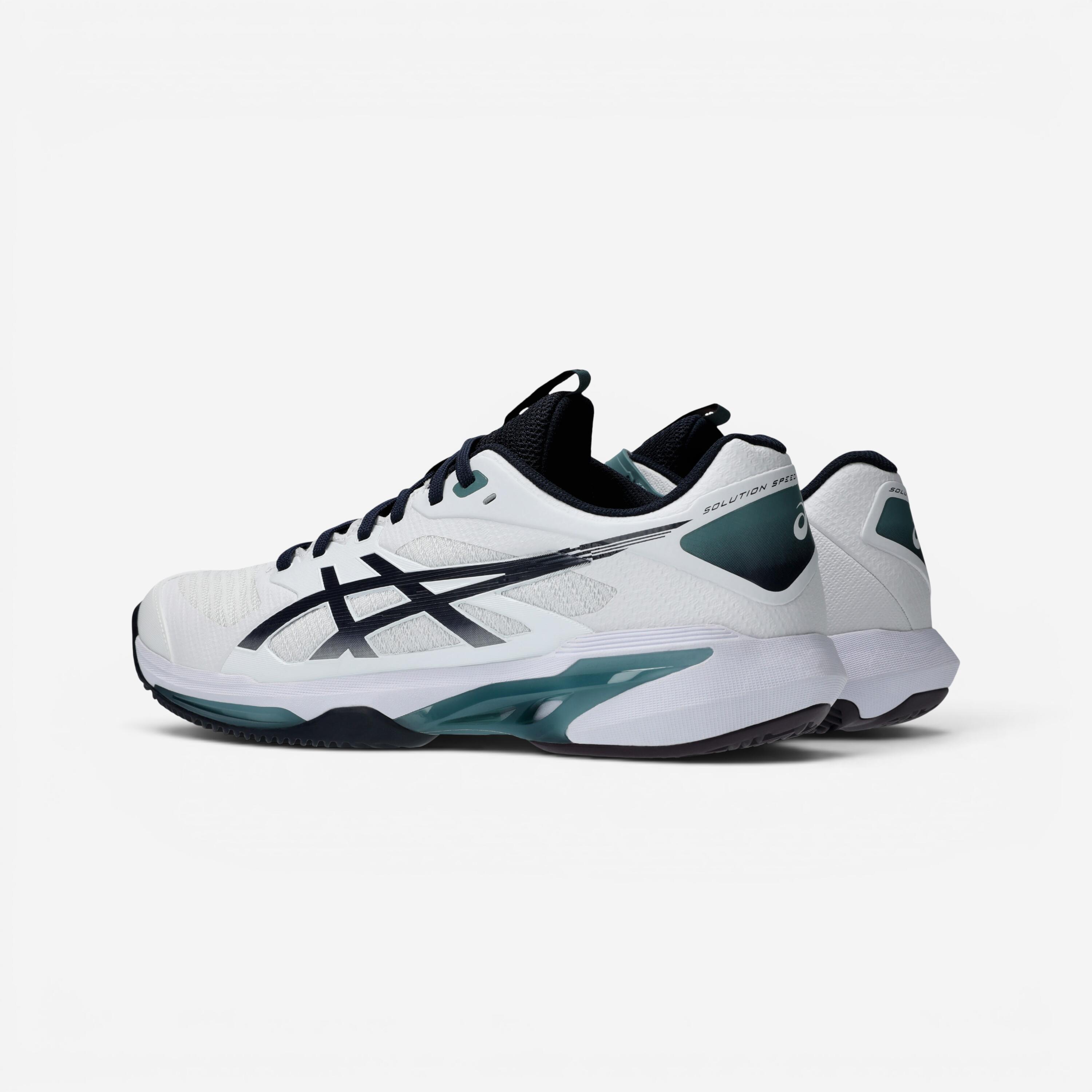 Chaussures de tennis terre battue homme, Solution Speed FF 4 blanc vert 8/8