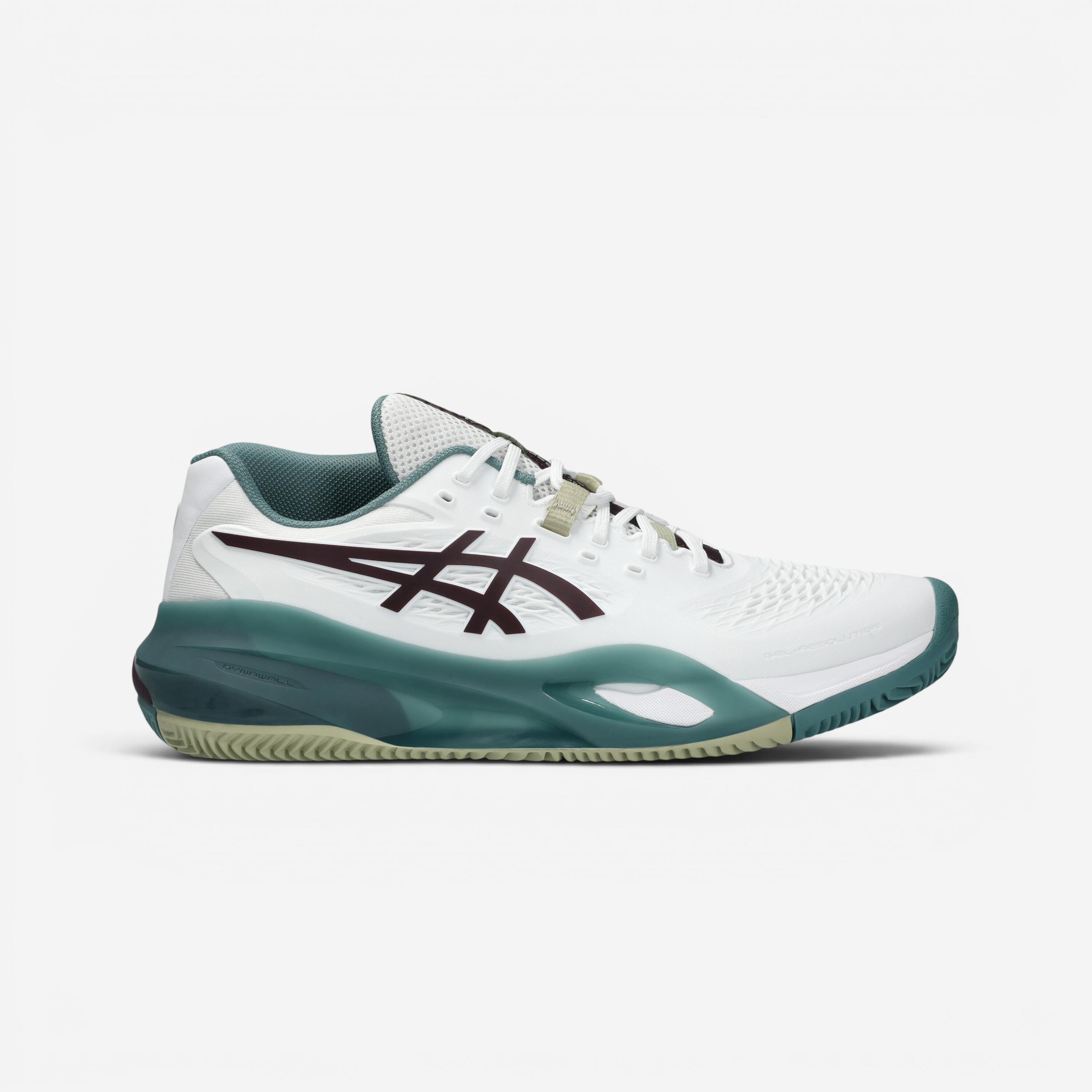 Chaussures de tennis homme Terre Battue - Asics Gel Resolution X blanc vert 8/8