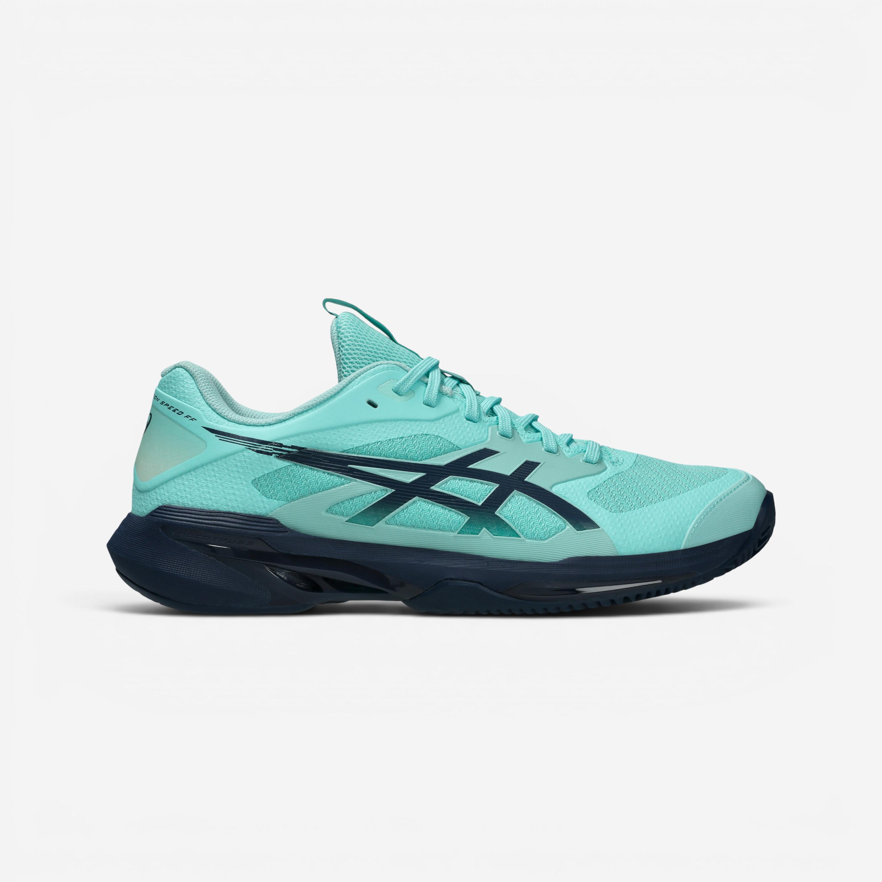 Chaussures de tennis terre battue homme, Solution Speed FF 4 vert bleu 6/8