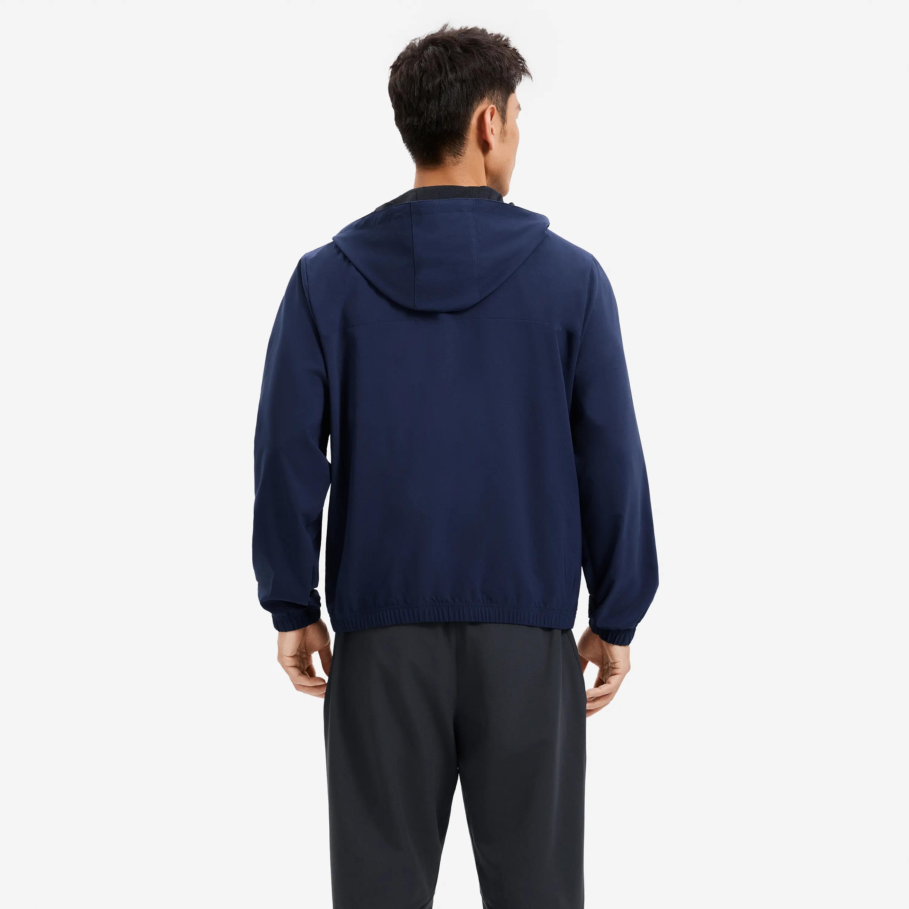 Men's hooded sports jacket lightweight, blue -  4