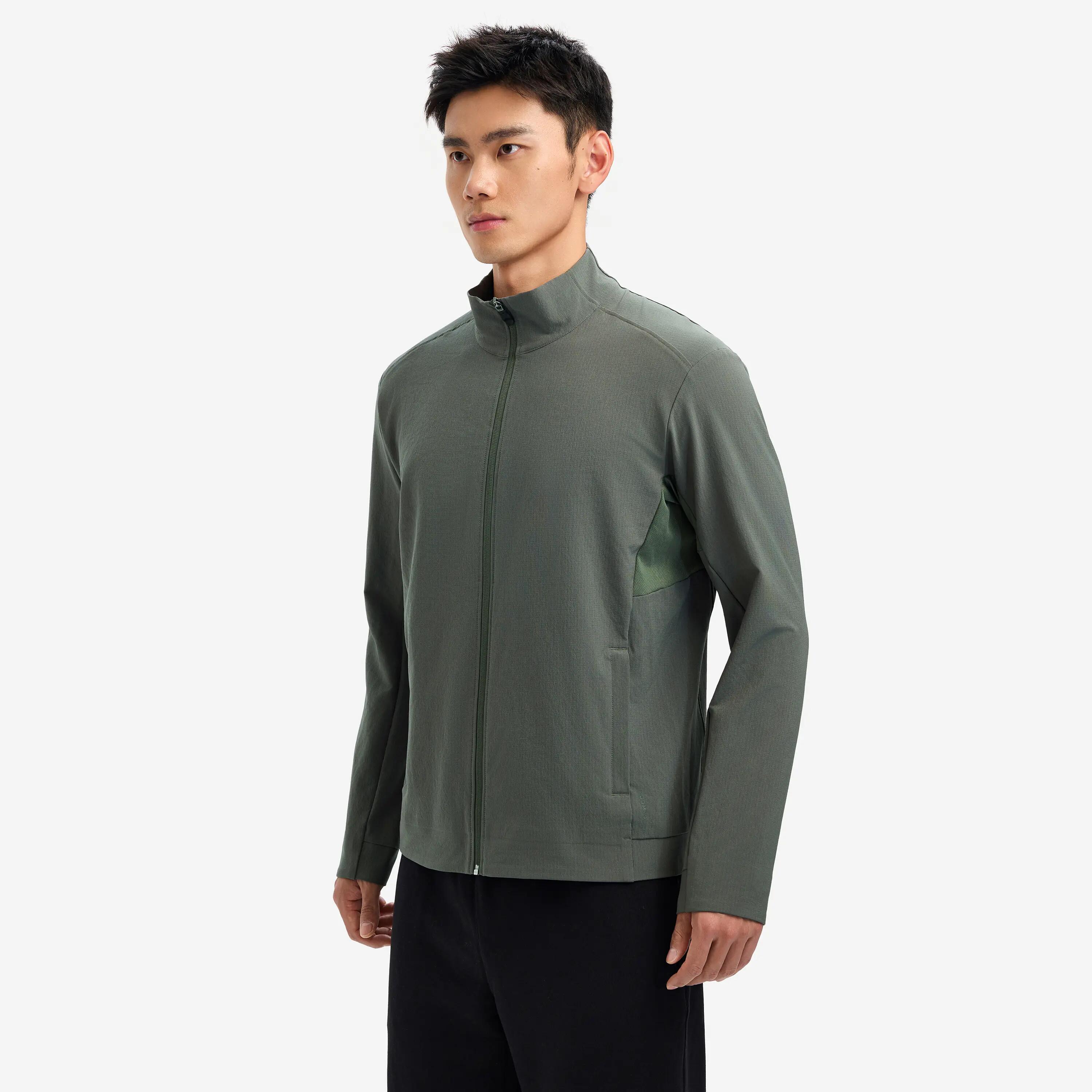 MEN TRAINING LIGHT STAND-COLLAR JACKET 500-ash khaki green -  2