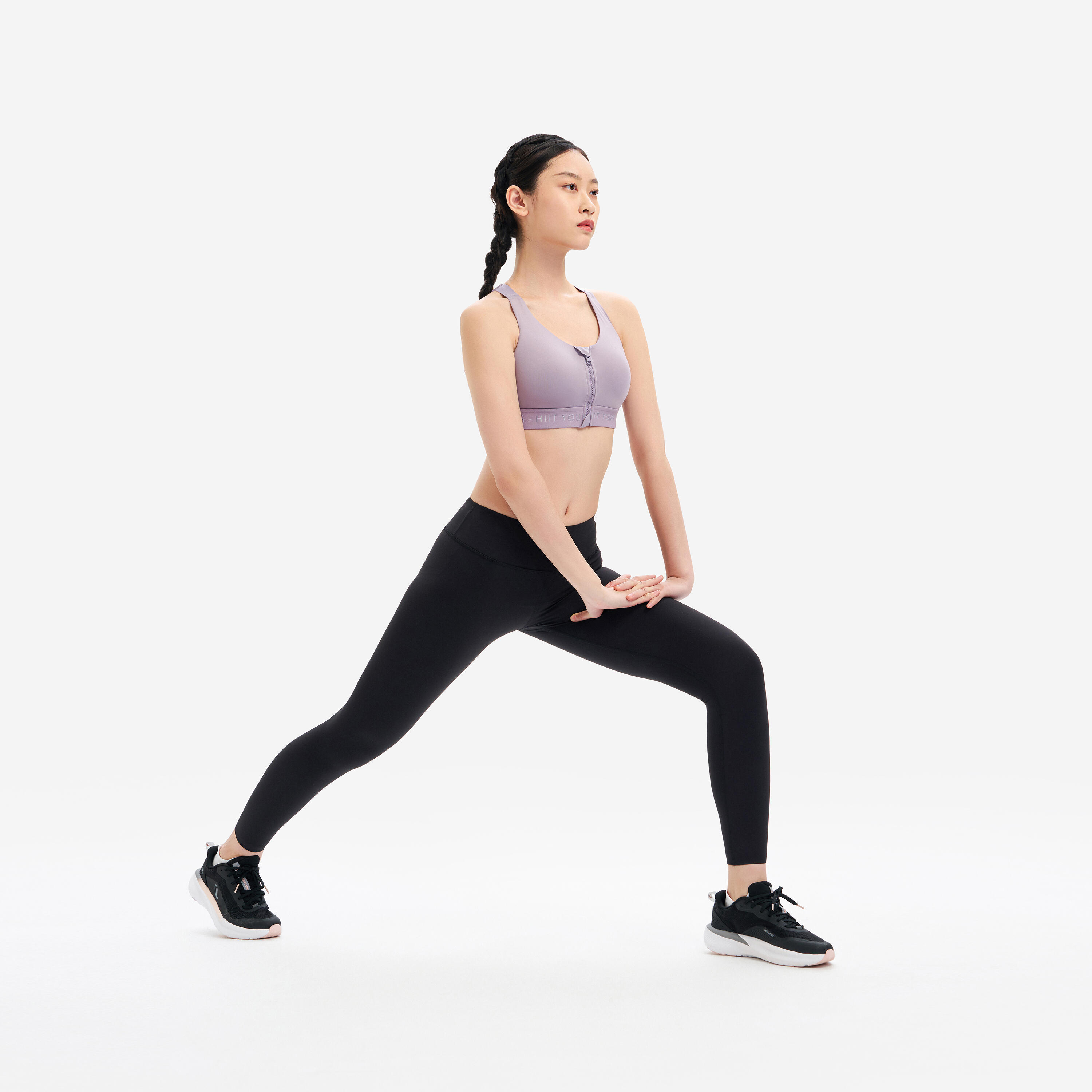 Soutien-gorge de sport zippé avec bonnets et maintien élevé femme 7/8