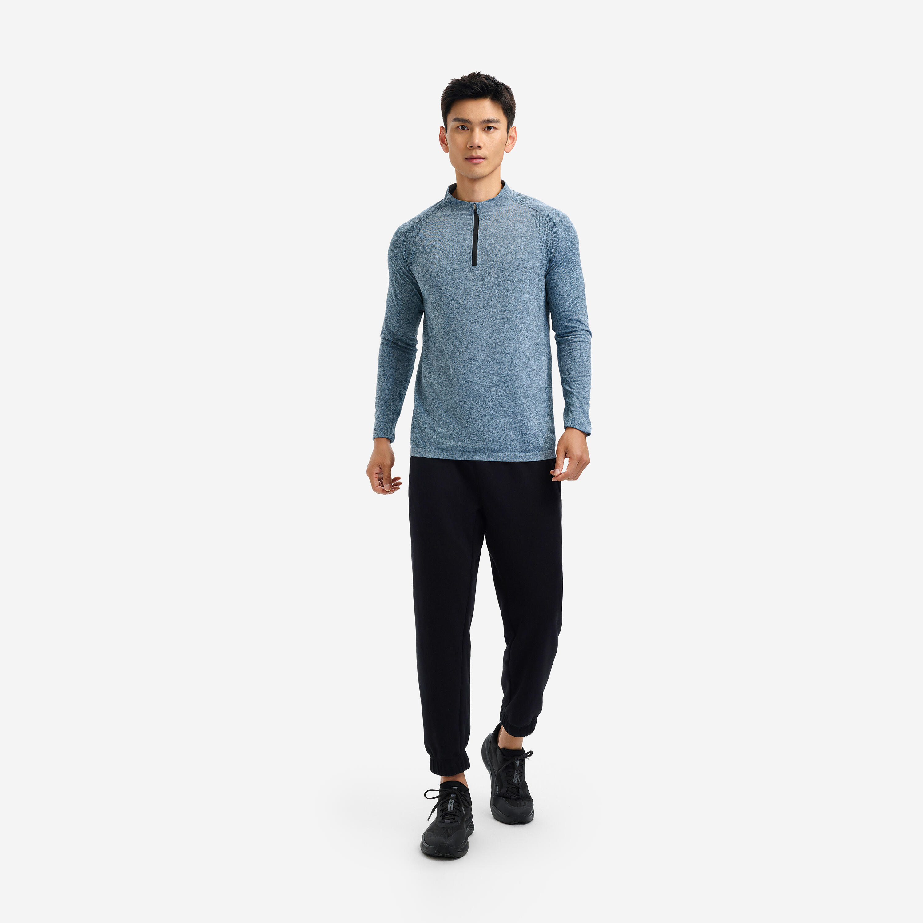 Men cardio half-zip long-sleeved t-shirt 900-petrol blue