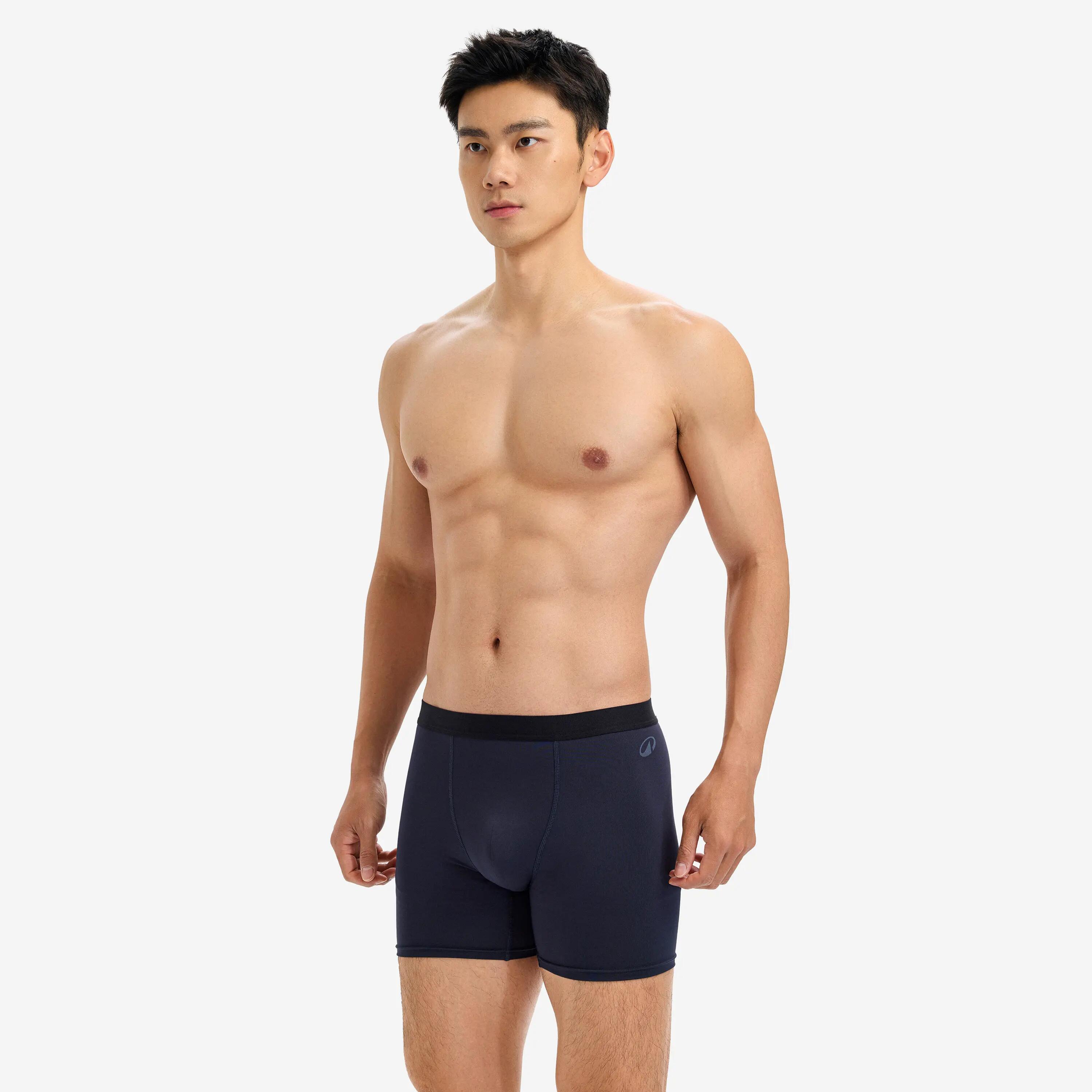 Men's breathable microfibre boxers - Dark blue 3/3