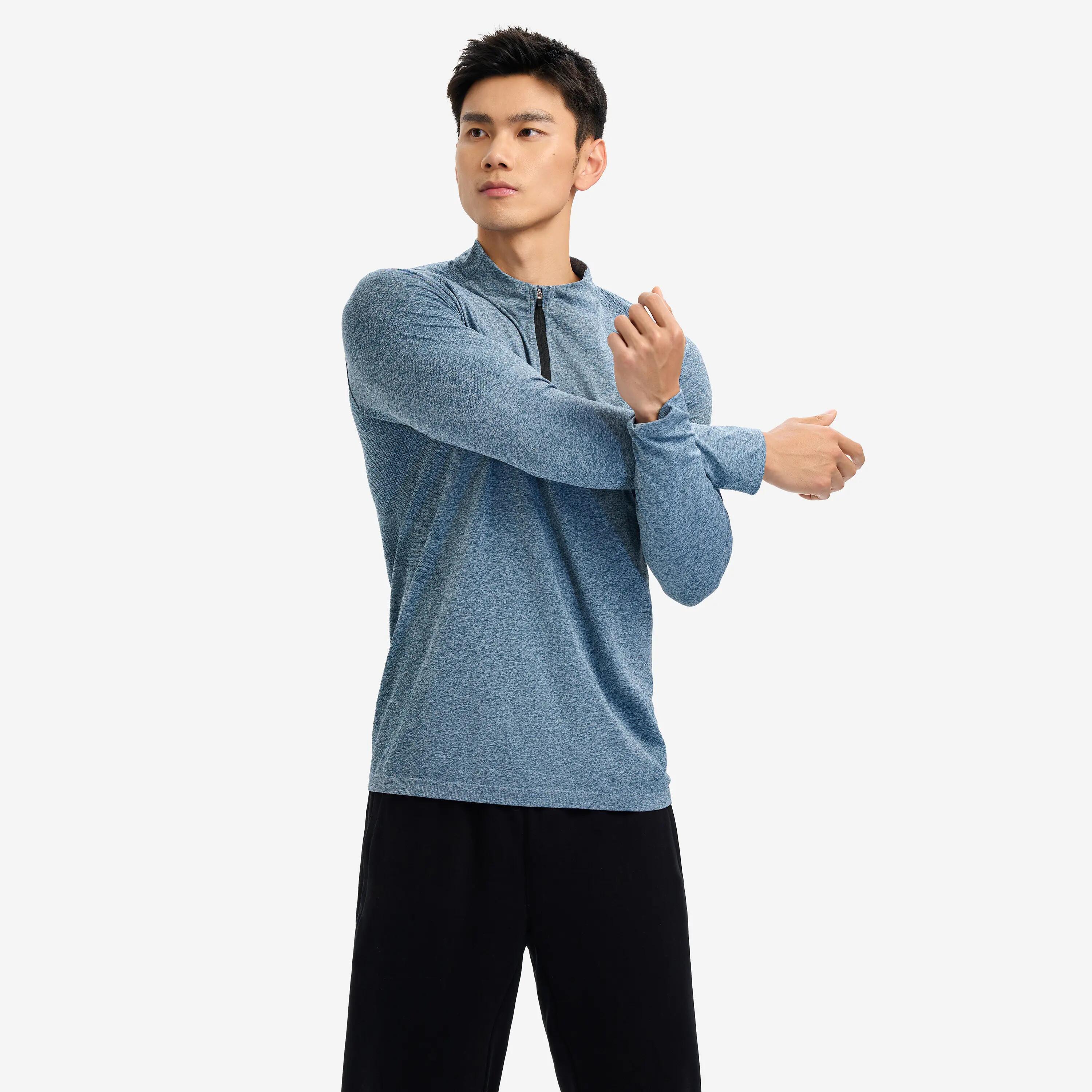 Men cardio half-zip long-sleeved t-shirt 900-petrol blue -  4