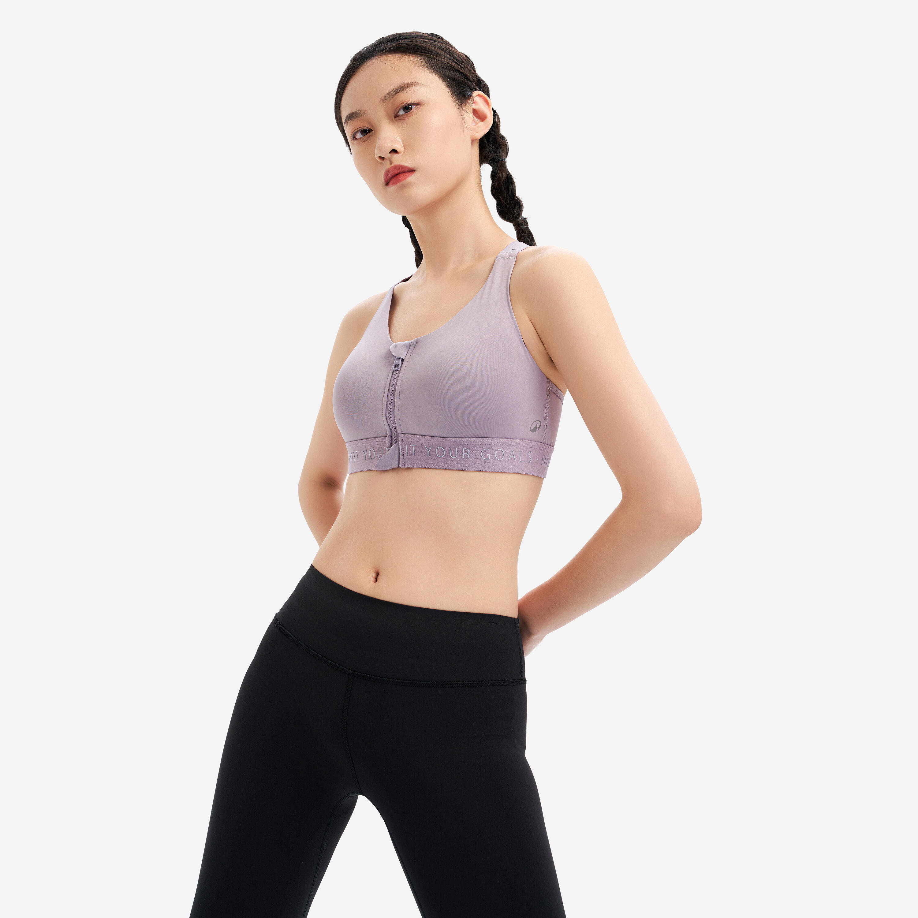 Soutien-gorge de sport zippé avec bonnets et maintien élevé femme 5/8